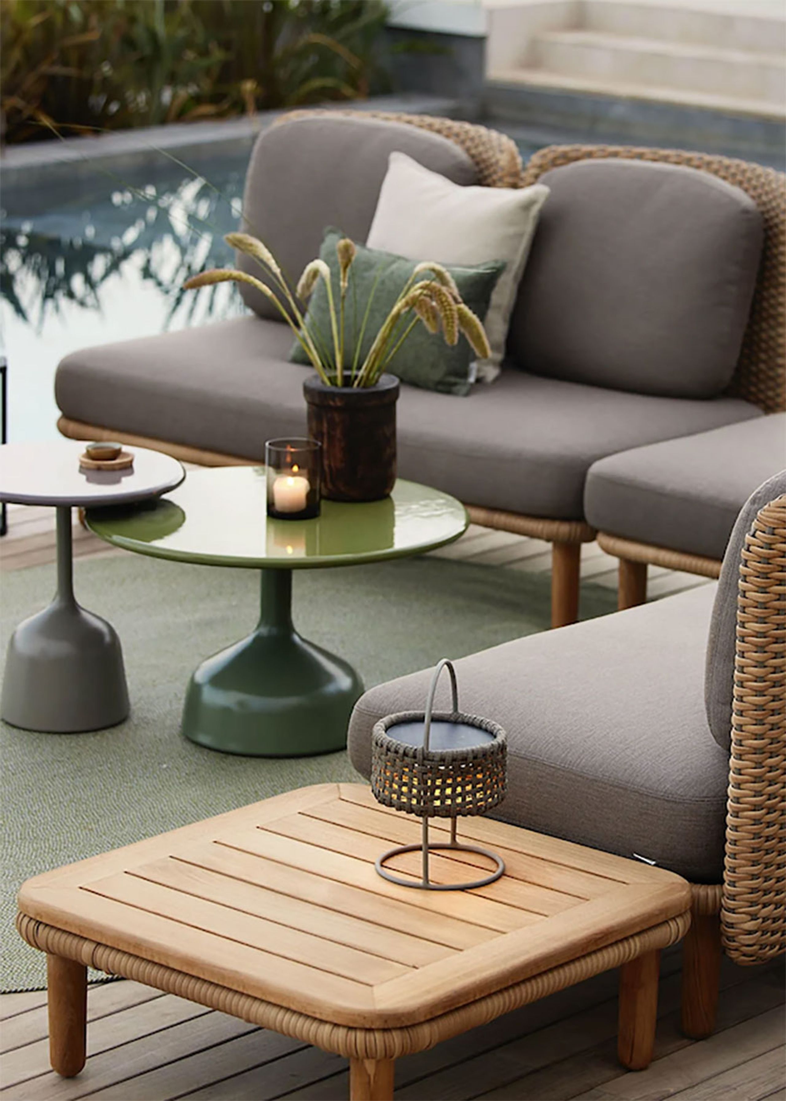 Cane-line - Lampa podłogowa - Illusion Lampe - Cane-line Soft Rope - Dark Rose