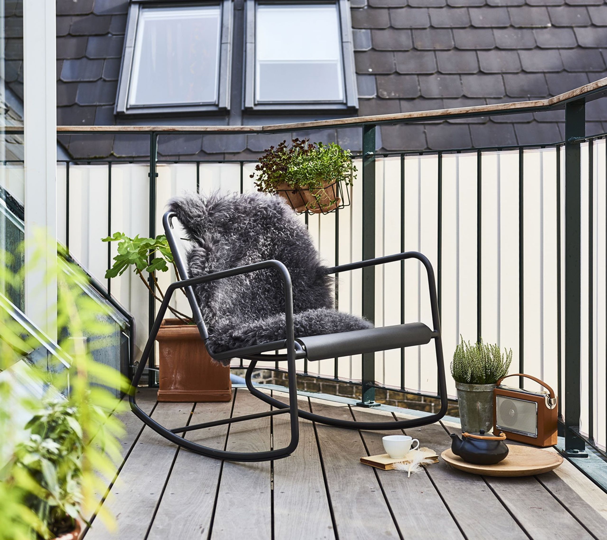 Cane-line - - Copenhagen Rocking Chair - Lava Grey - Aluminium