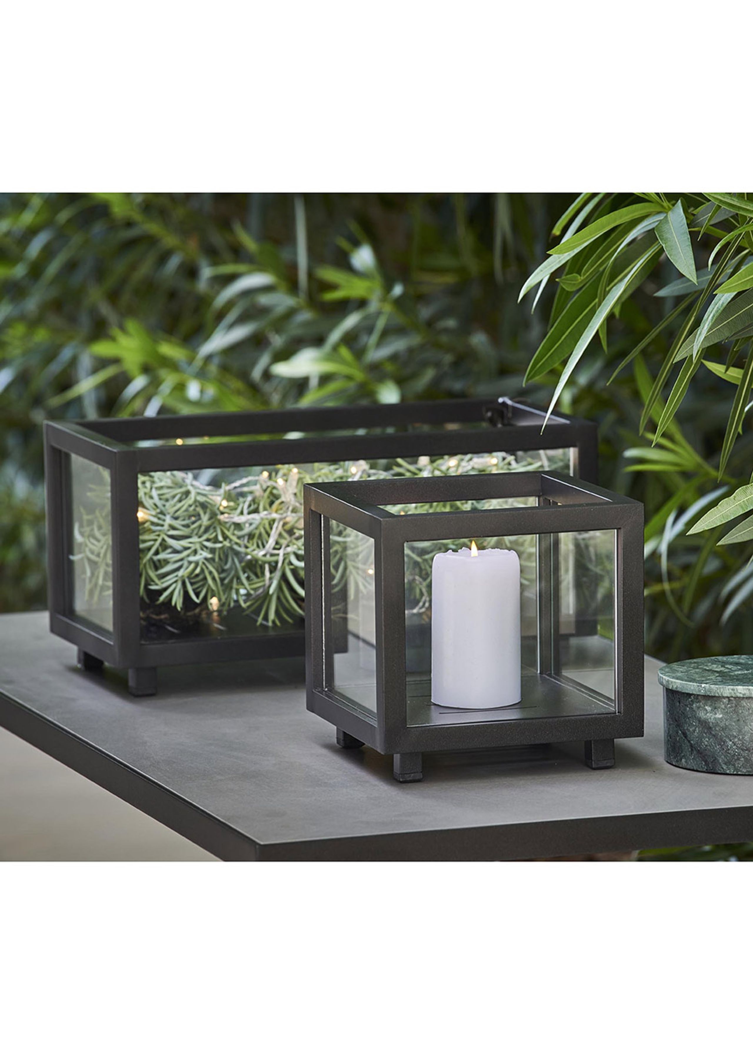 Cane-line - Lantern - Lightbox - Lava grey - Large