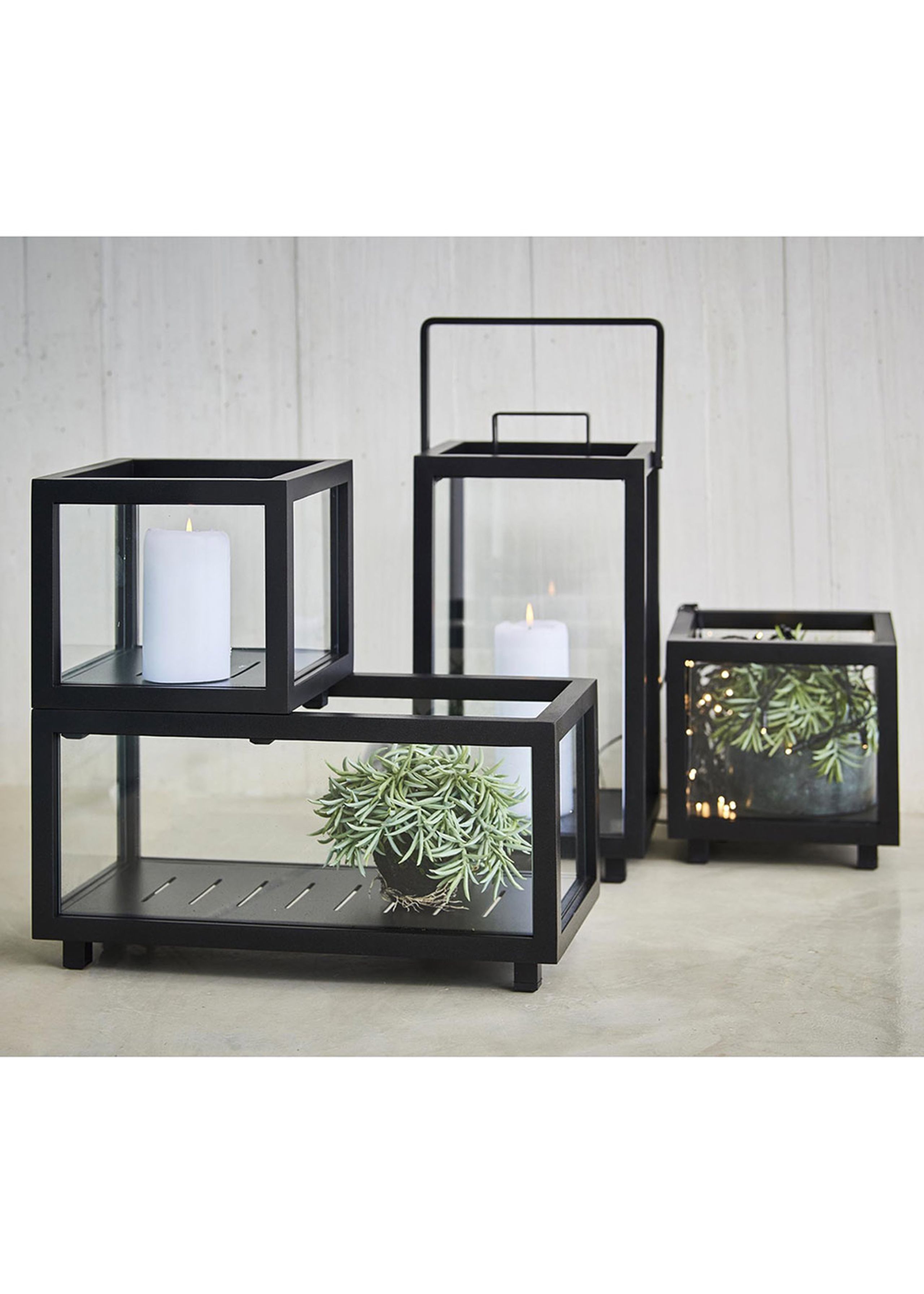 Cane-line - Lantern - Lightbox - Lava grey - Large