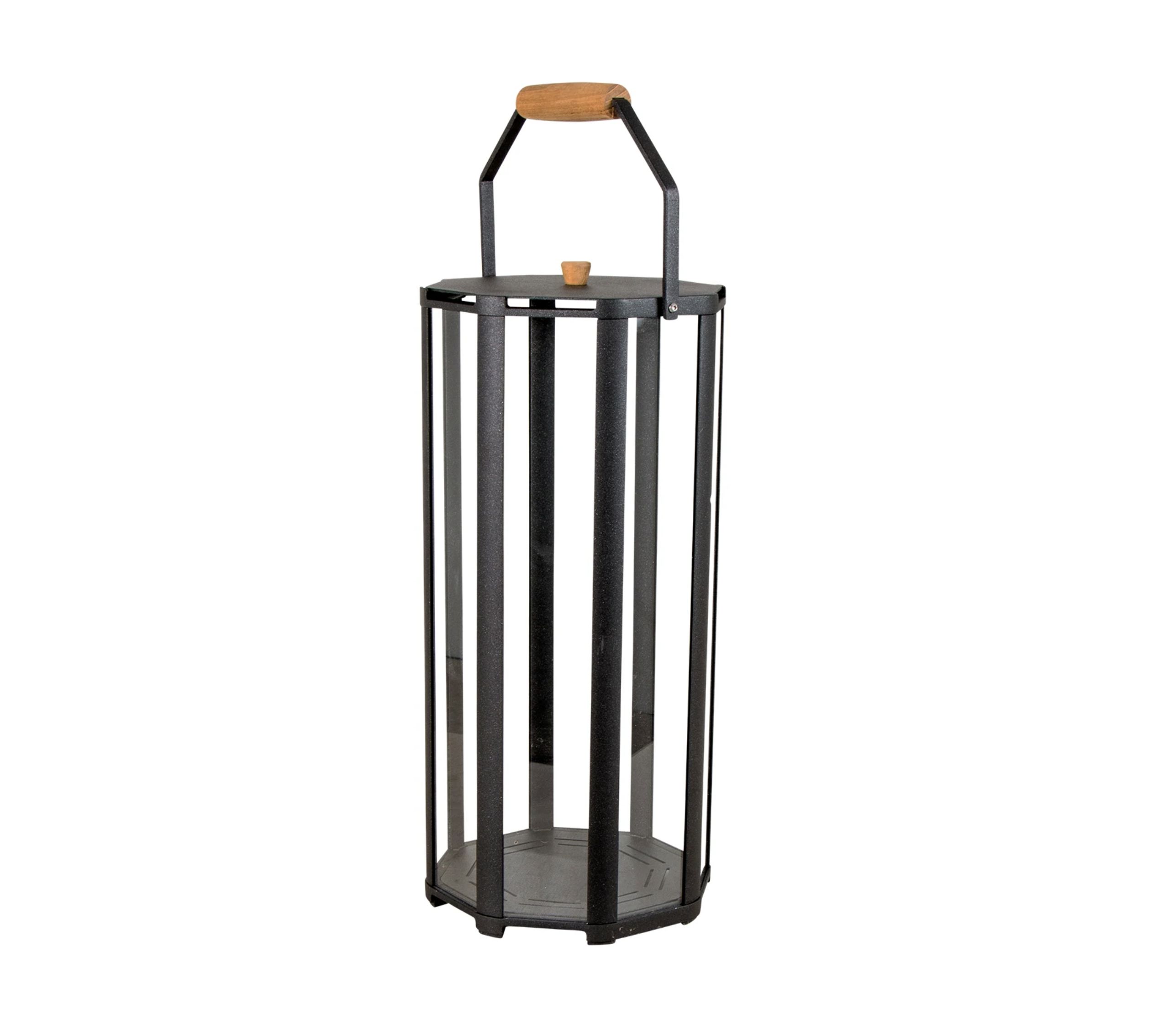 Cane-line - Lanterne - Lightlux Lanterne m/Teak - Lava Grey, Aluminium - Stor