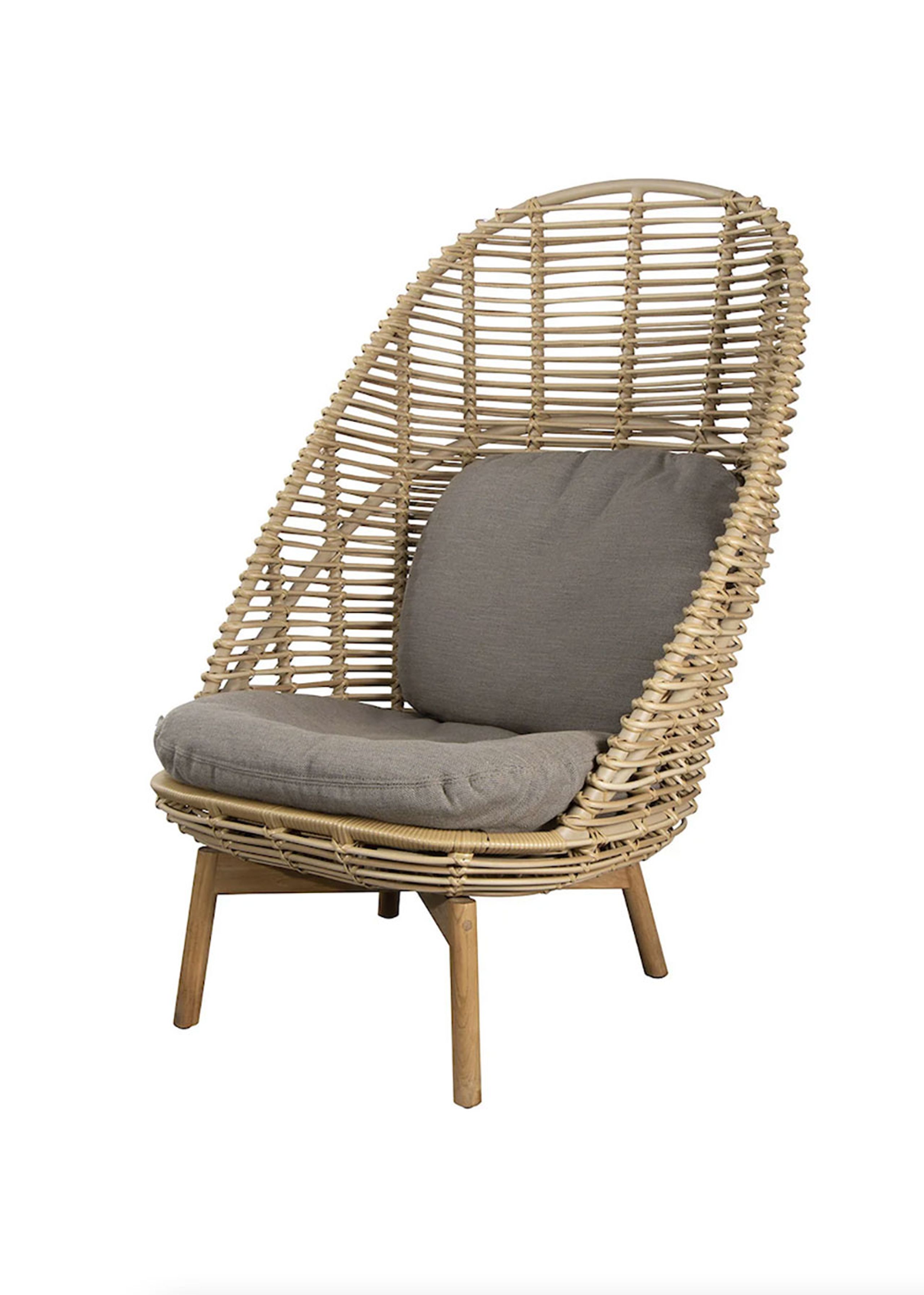 Cane-line - Lounge chair - Hive Highback Chair - Seat: Natural, Cane-line Weave UT 3 / Cushion: Taupe, Cane-line AirTouch