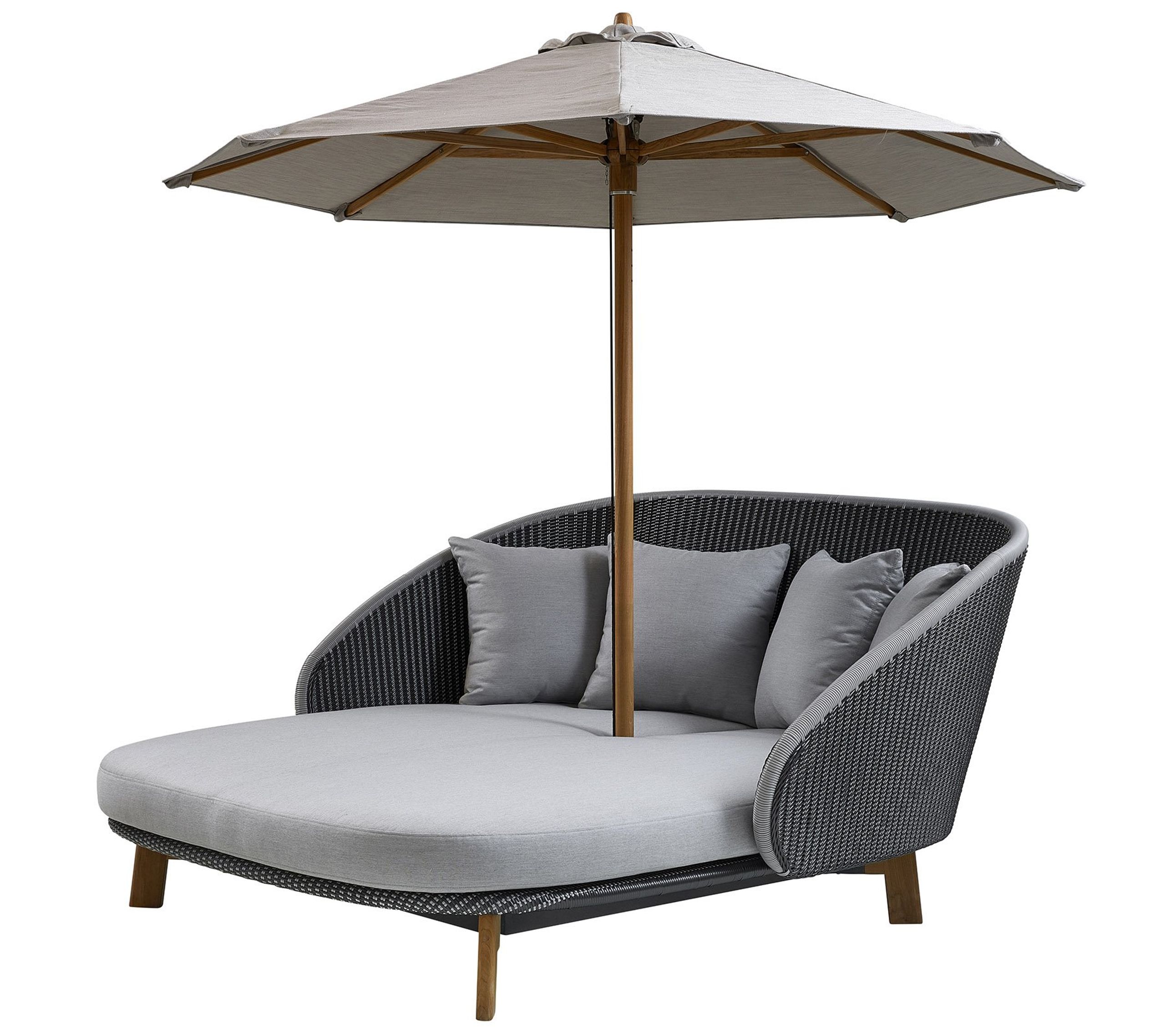 Cane-line - Parasol - Classic parasol - Teak/Mud - lav til peacock daybed
