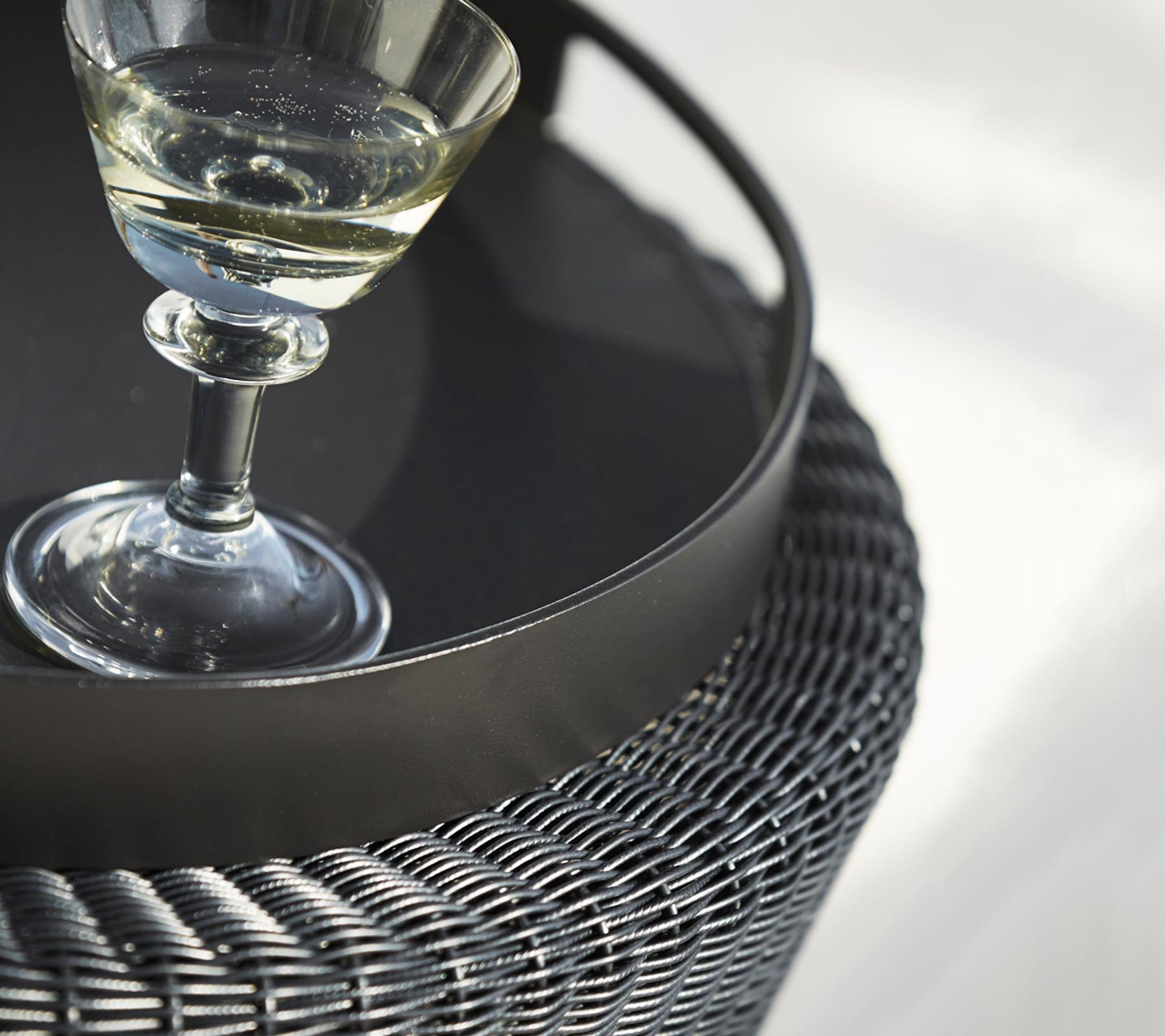 Cane-line - Stool - Kingston fodskammel/sidebord - White grey