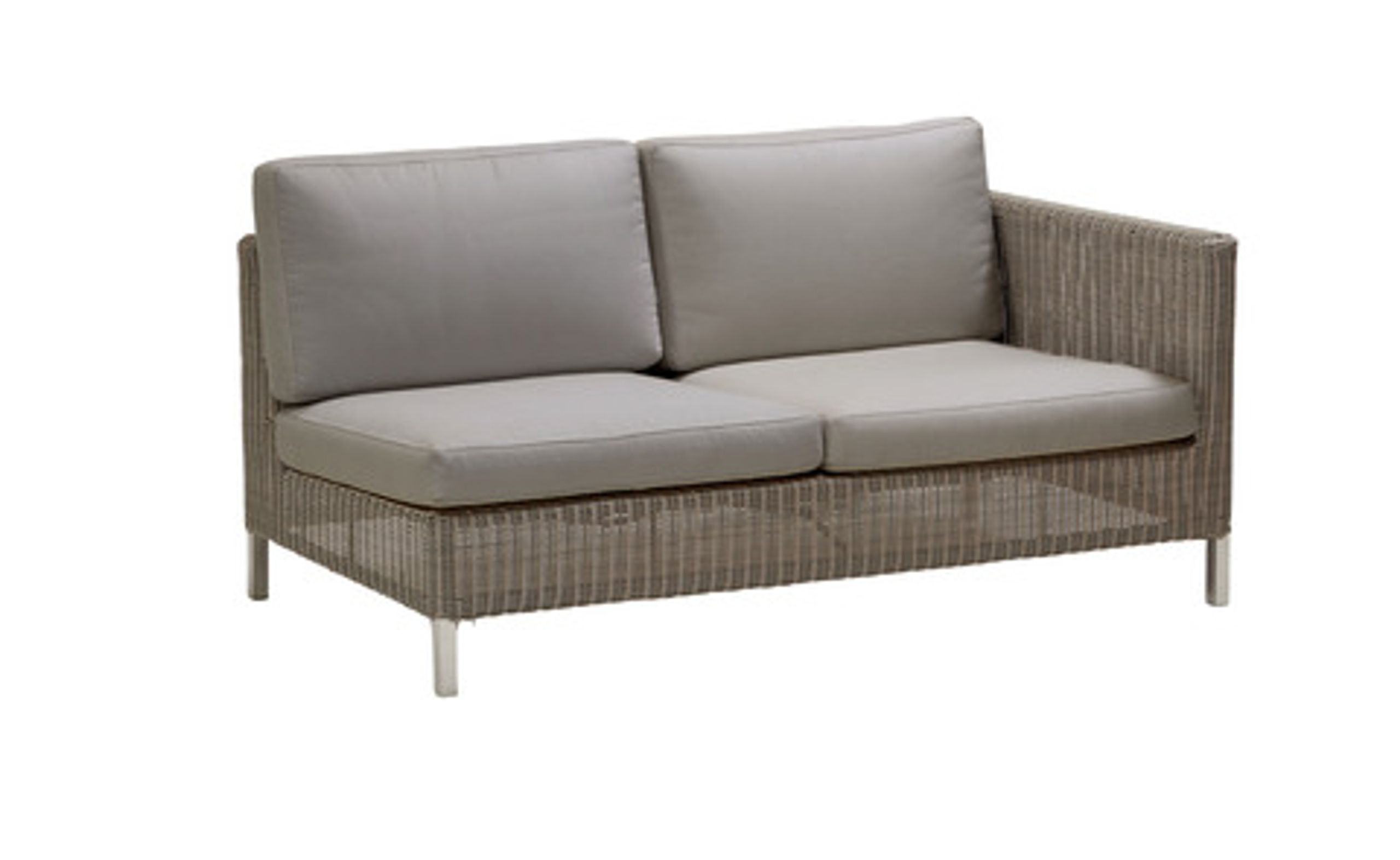 Cane-line - Couch - Connect Dining lounge 2-seater Sofa Left Module - Taupe / Taupe