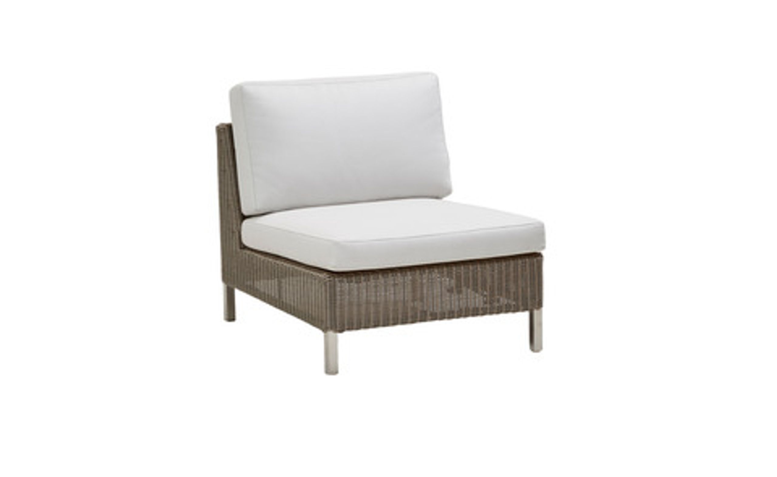 Cane-line - Sofa - Connect Dining Lounge Single Module - White / Taupe