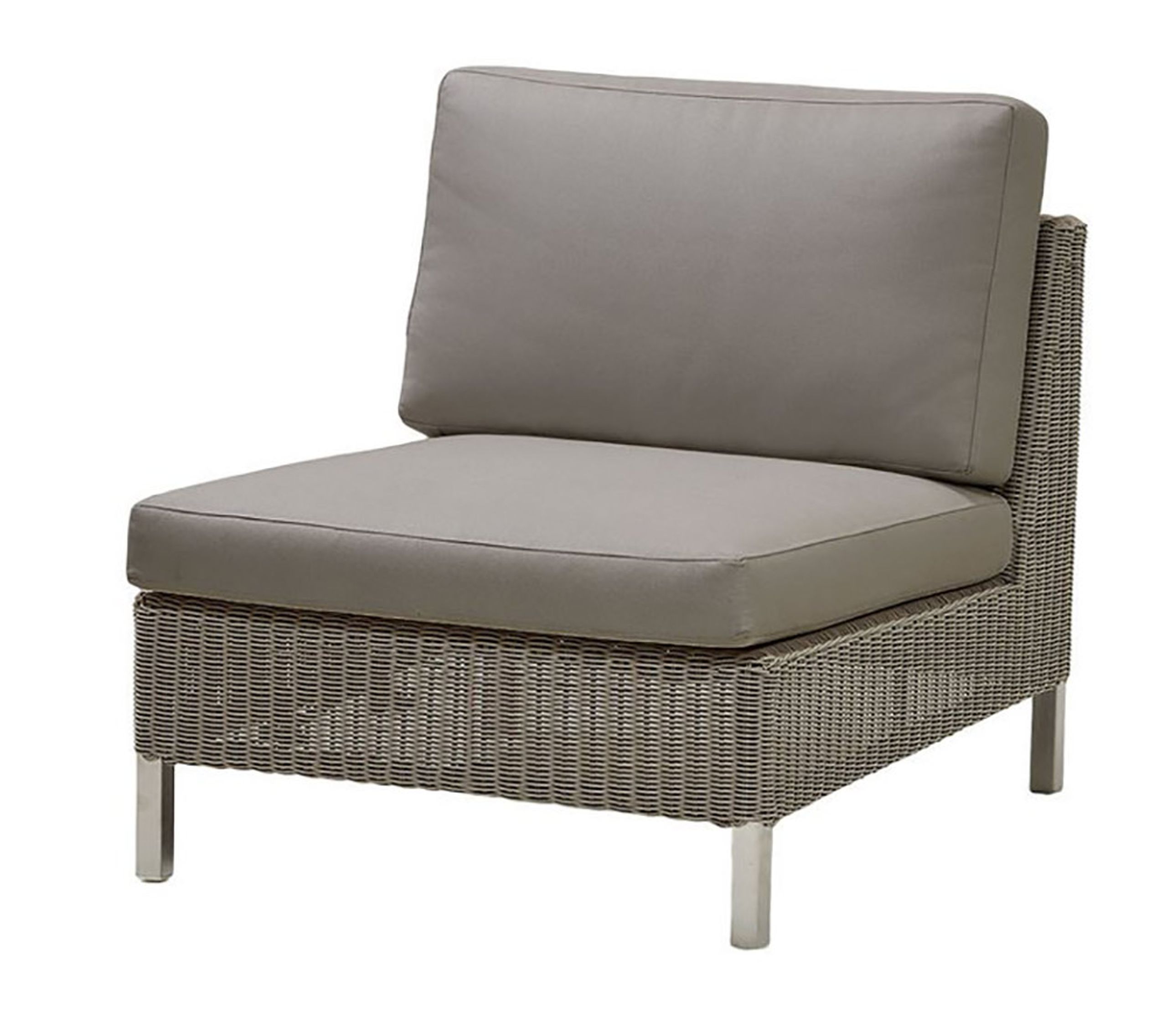 Cane-line - Couch - Connect Modules - Single Module w/Taupe Cane-line Natté Cushion
