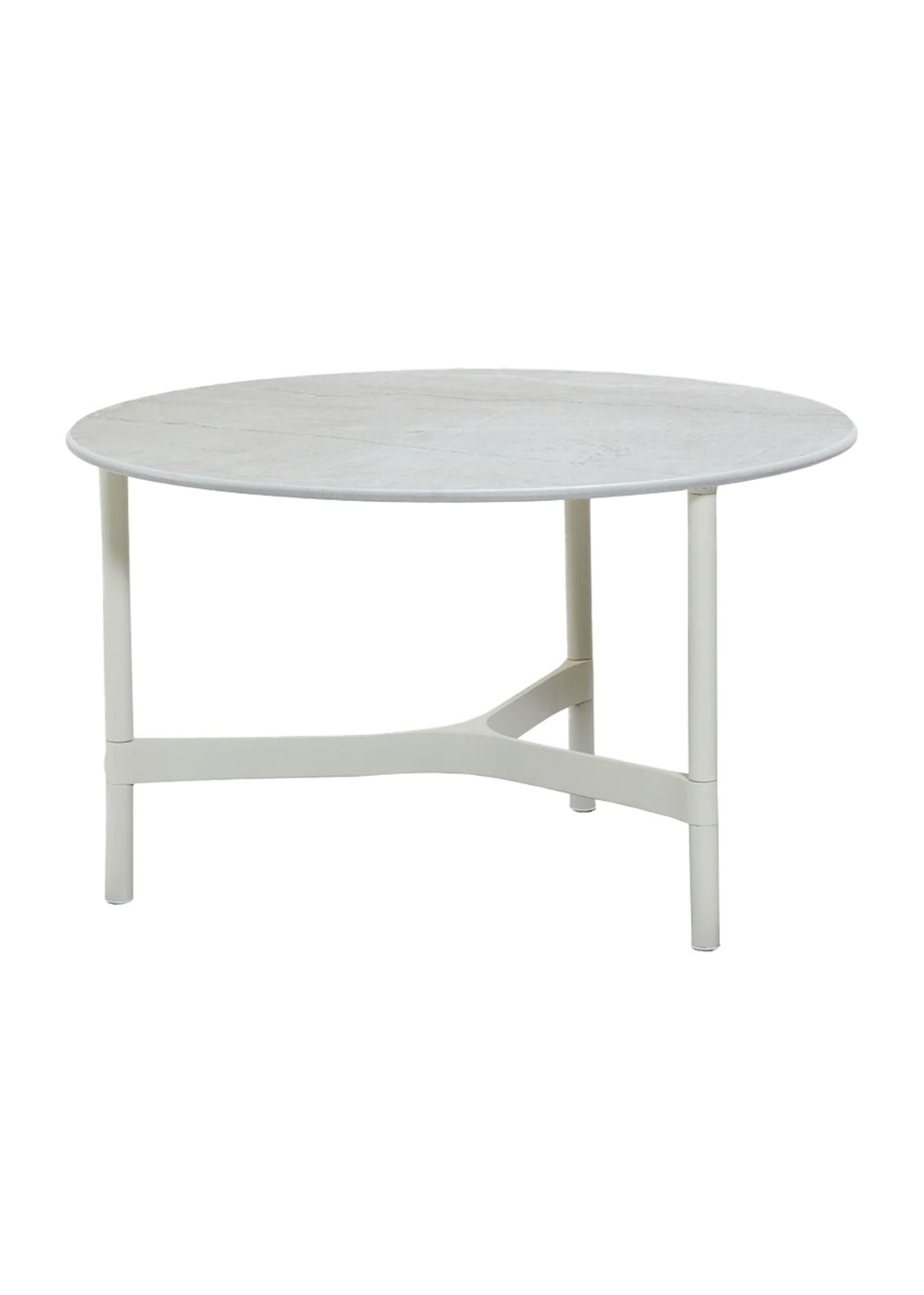 Cane-line - Couchtisch - Twist Coffee Table - Medium - Base: White Aluminium / Top: Fossil Black, Ceramic