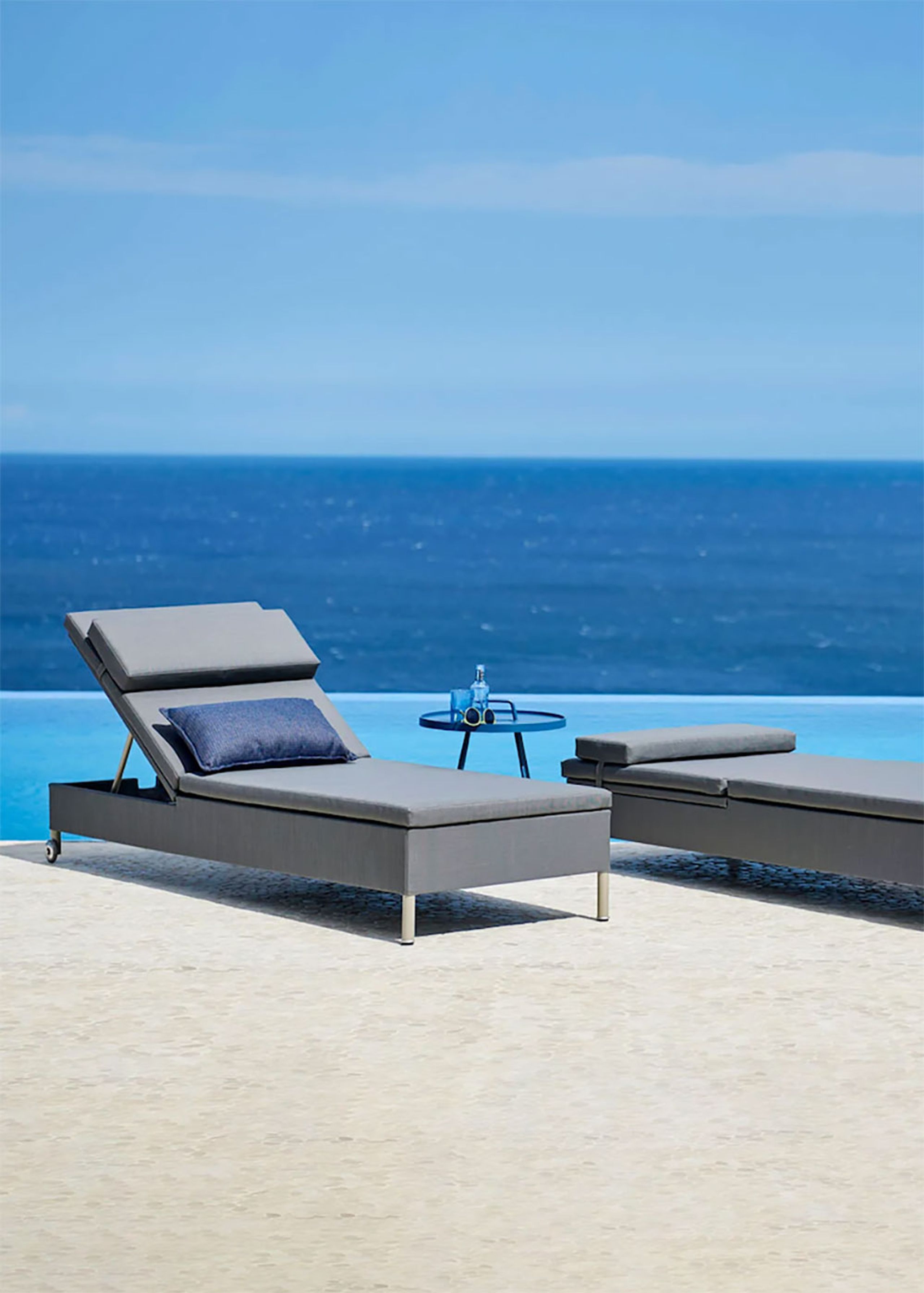 Cane-line - Sonnenliege - Rest Sunbed, Single - Cane-line Tex w/Cane-line Natté, Grey