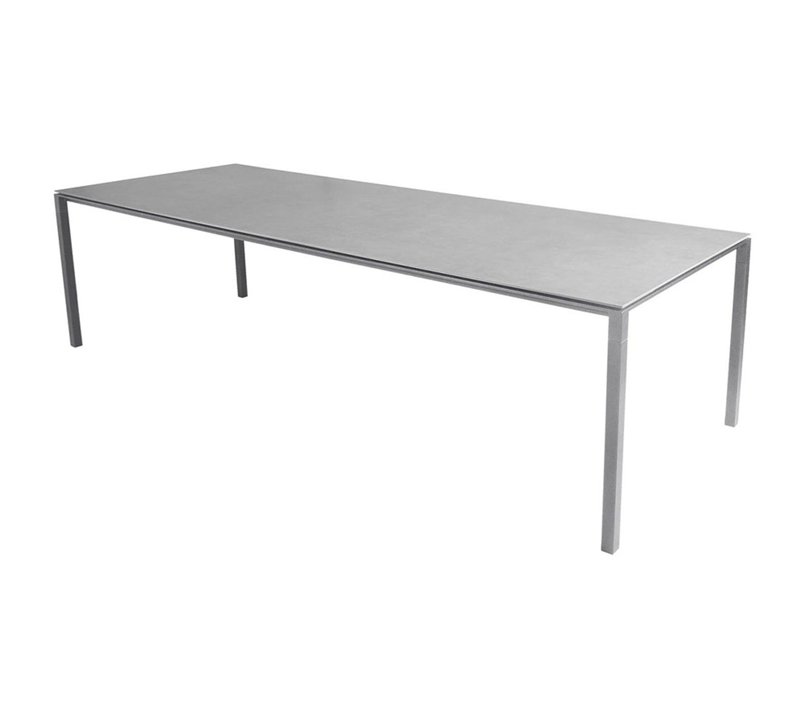 Cane-line - Spisebord - Pure Table - 280x100 - Stel: Lysegrå Aluminium / Bordplade: Basaltgrå Keramik