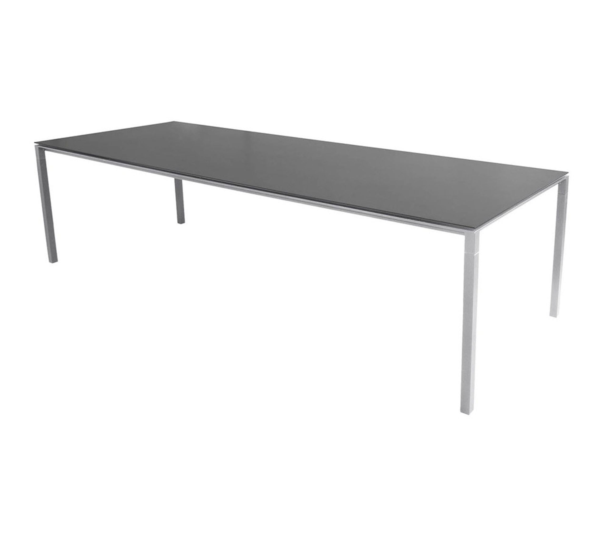 Cane-line - Spisebord - Pure Table - 280x100 - Stel: Lysegrå Aluminium / Bordplade: Nero Keramik