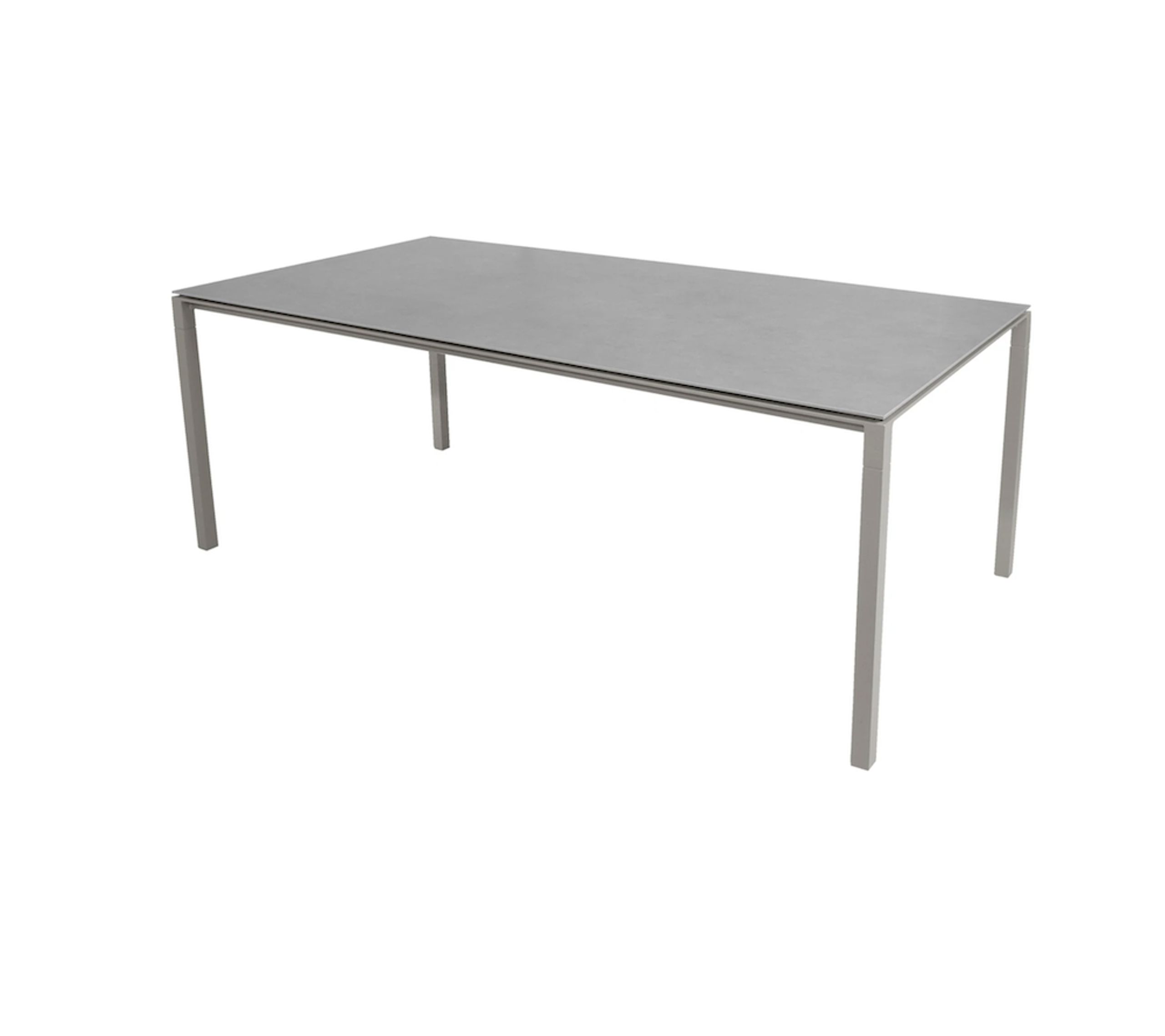 Cane-line - Spisebord - Pure Table - 200x100 - Stel: Taupe Aluminium / Bordplade: Keramik, Nero