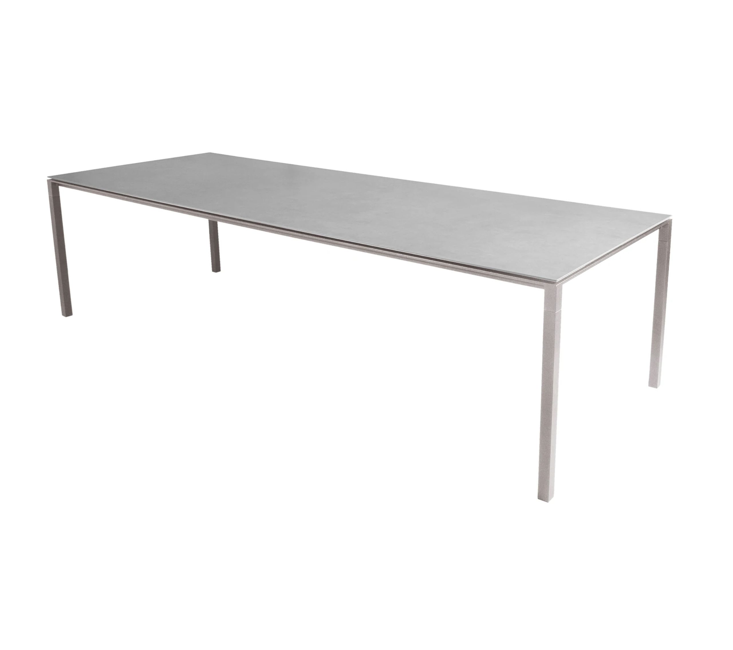 Cane-line - Spisebord - Pure Table - 280x100 - Stel: Taupe Aluminium / Bordplade: Betongrå Keramik