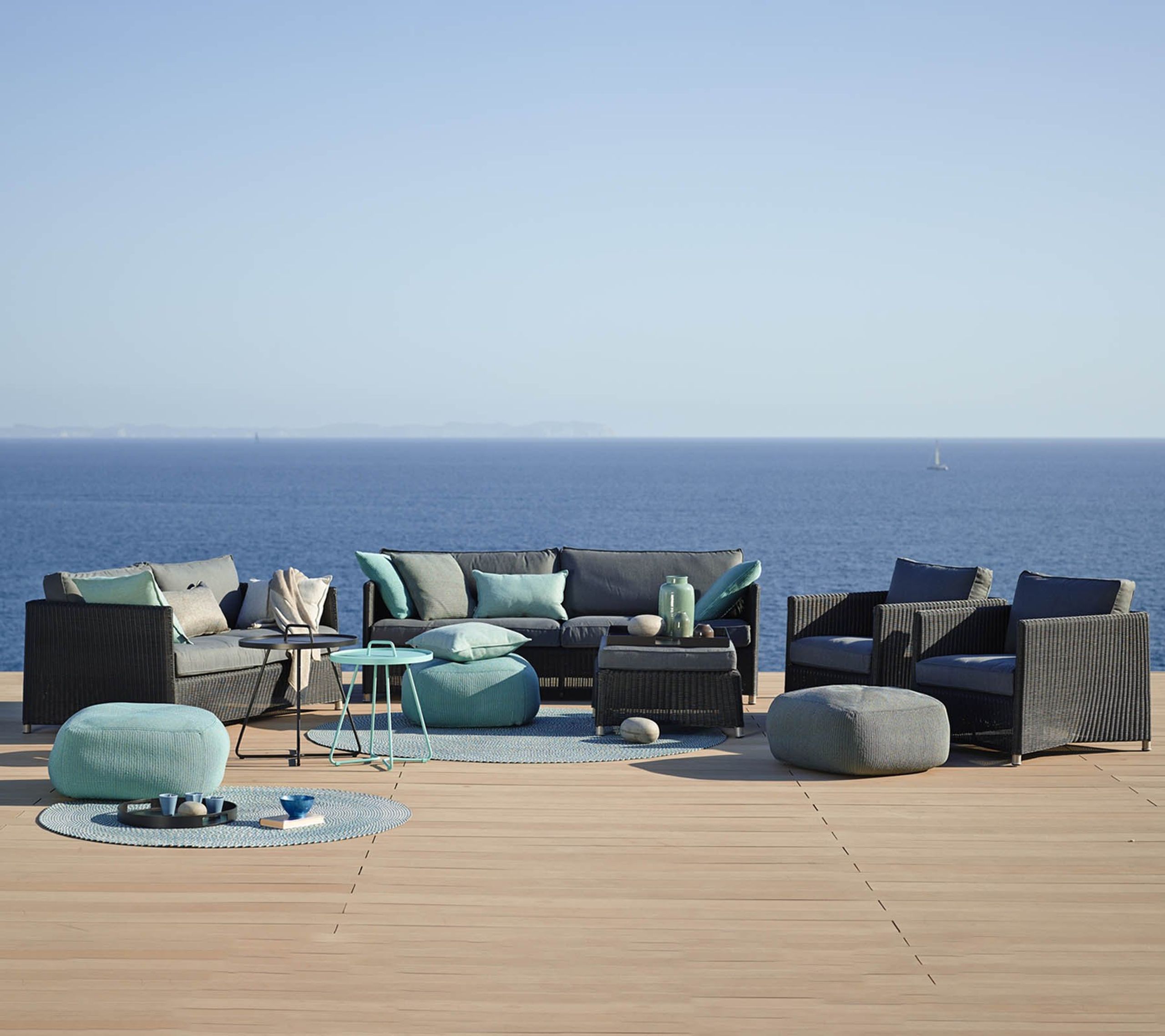 Cane-line - Chair - Diamond lounge stol - Graphite, Cane line weave ramme