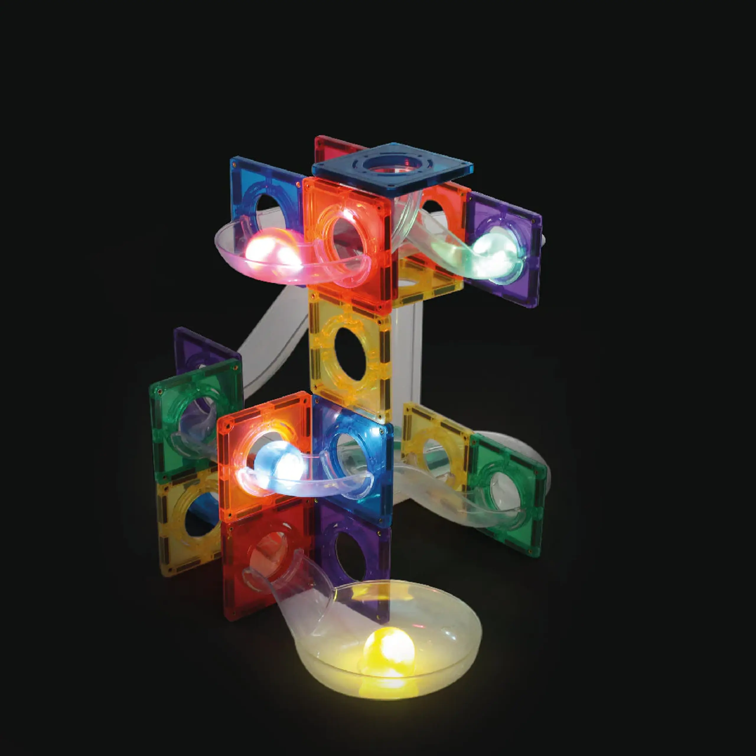 Cleverclixx - Hračky - Ball Run Dazzling Lights Pack Intense 100 pieces - Intense