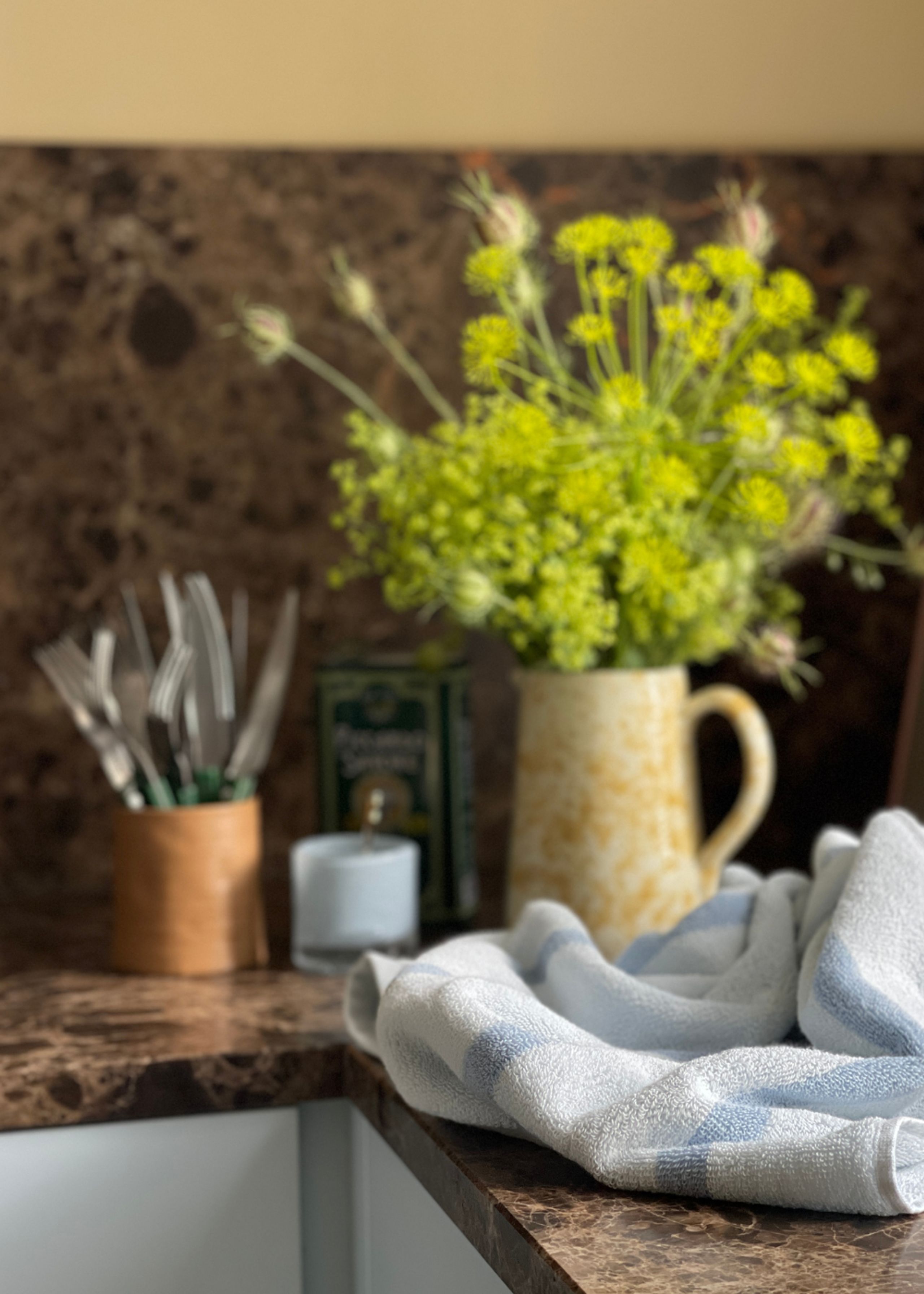 Color Stories - Ručník do vany - Bath towel stribes - Himmelblå / Bornholm