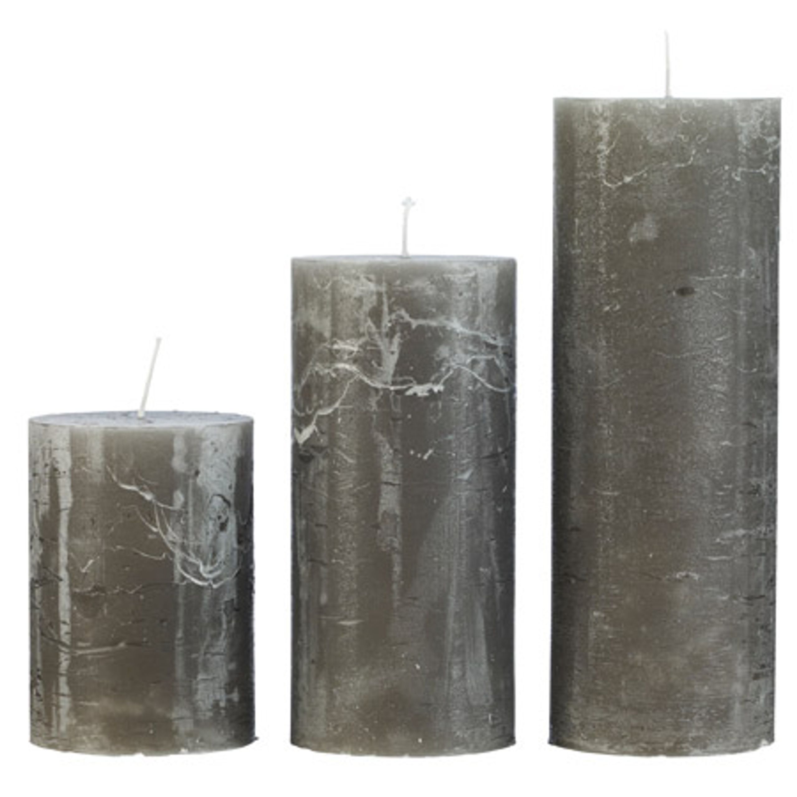 Cozy Living - Block Candle - Rustic Grau Candles - Grau