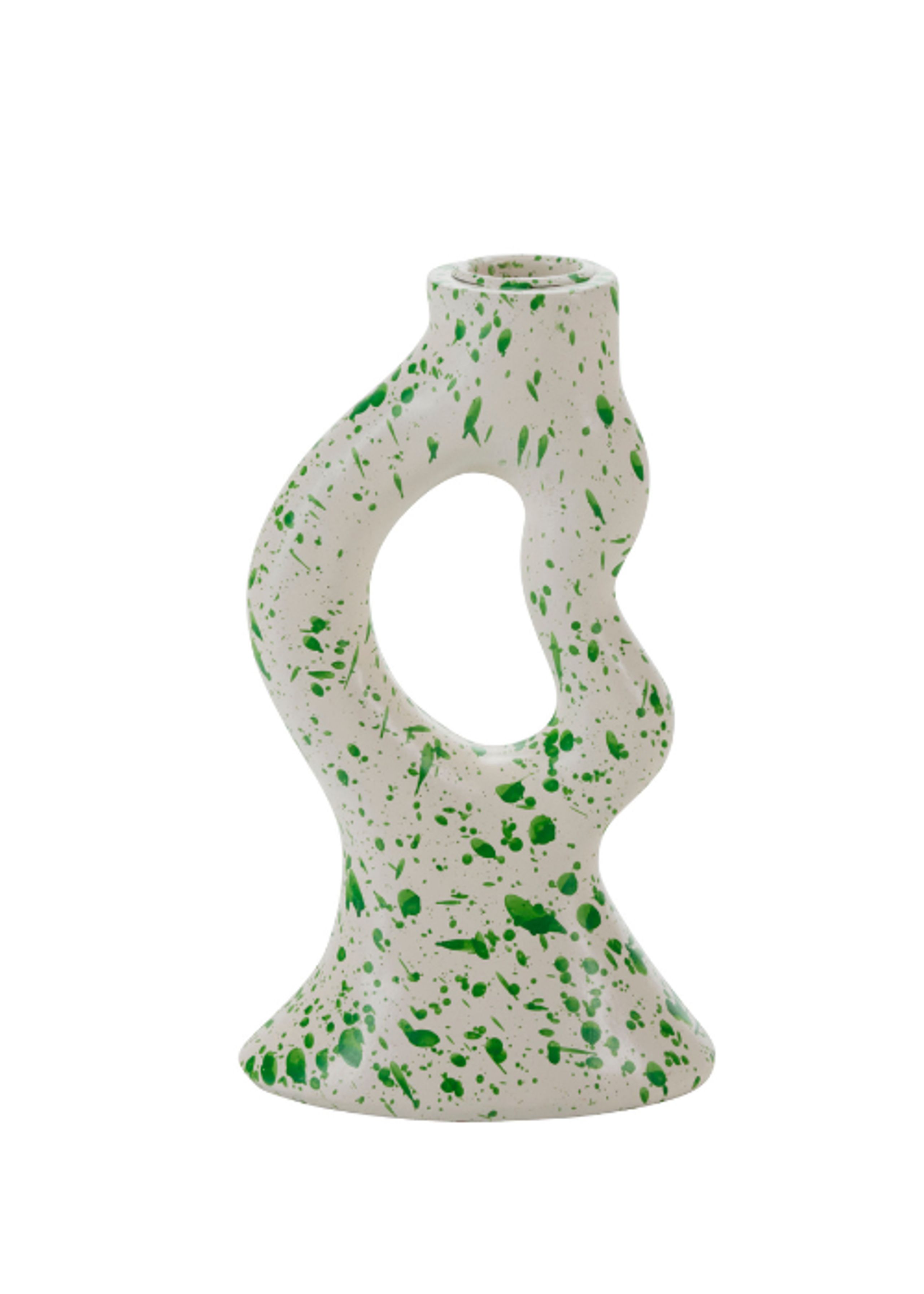 Bahne - Svícen - Candle Holder W. Speckle - Rose/Green