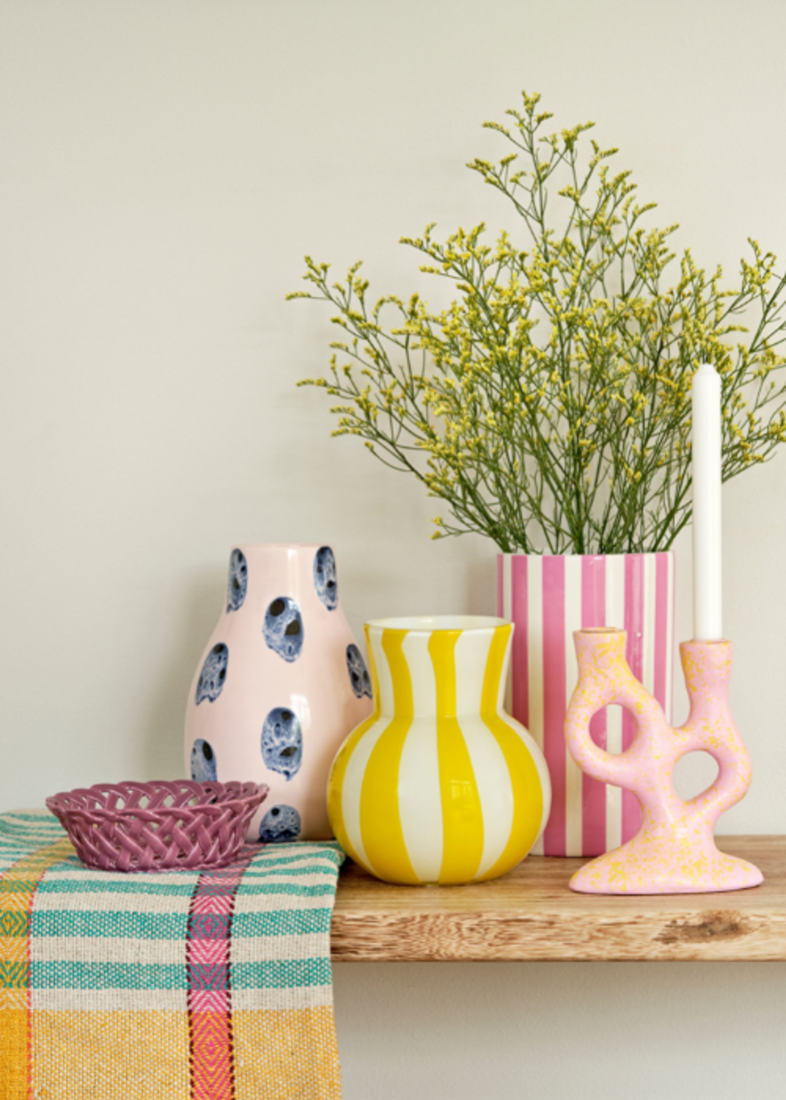 Cozy Living - Vaso - Candy Glass - Yellow/White