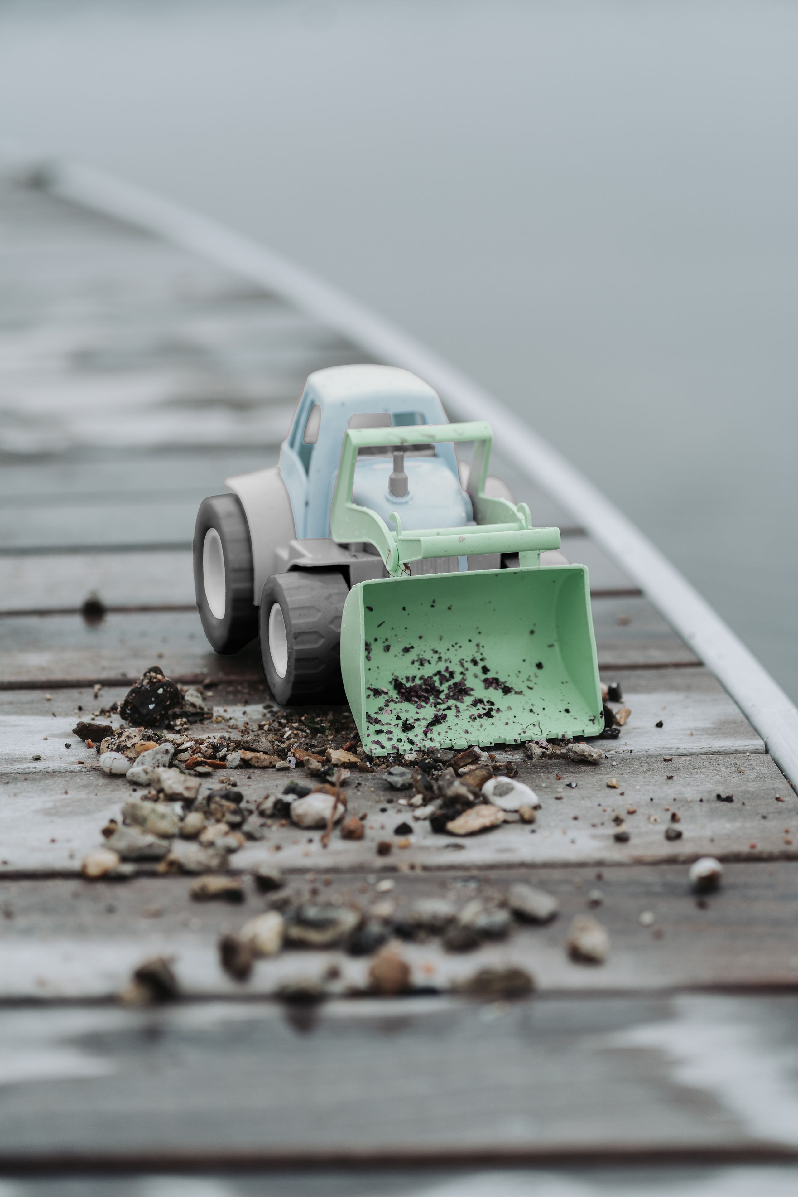 Dantoy - Legetøj - BIO Traktor - Sort, Grå, Grøn, Pastelblå, Hvid