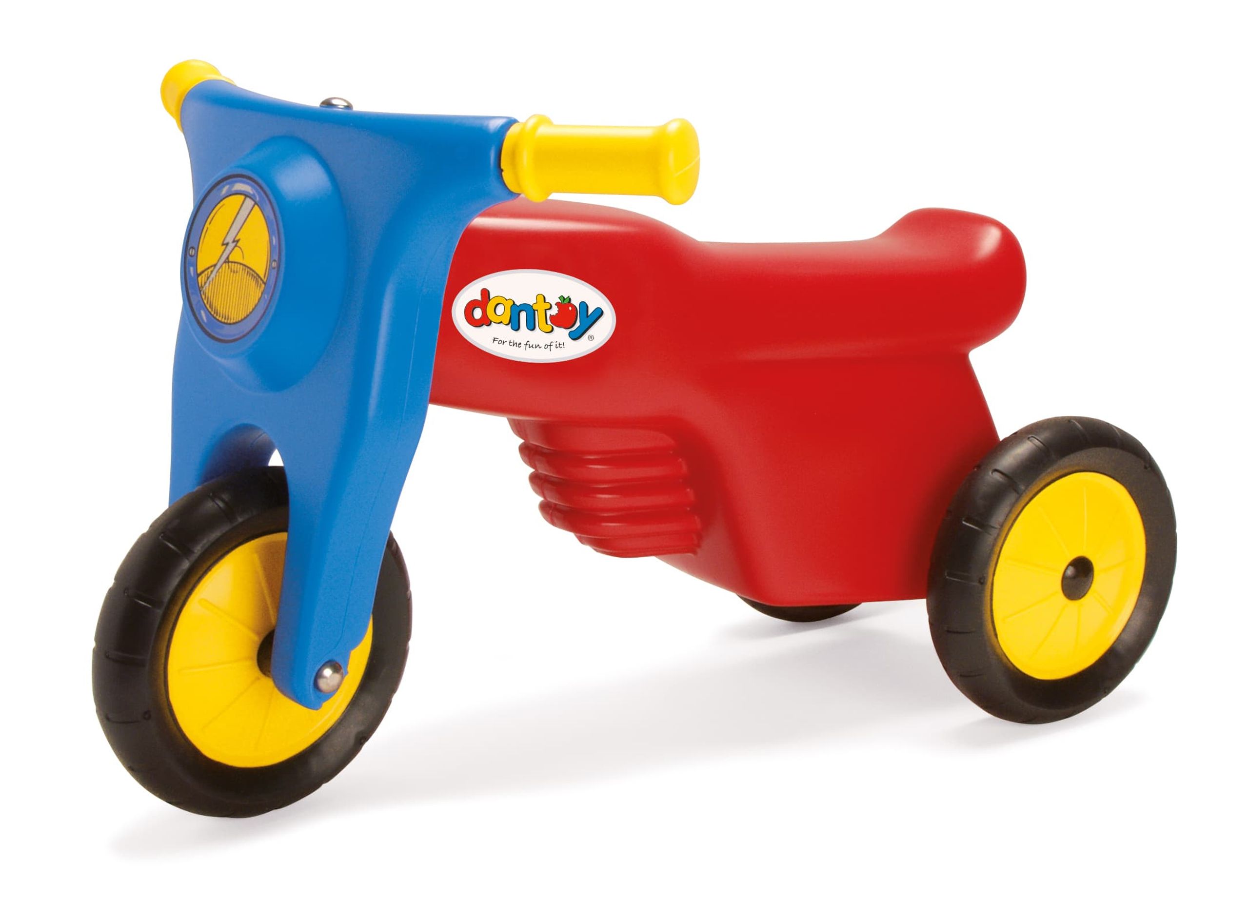 Dantoy - Legetøj - Classic Motorcykel med Gummihjul - Sort, Blå, Rød, Gul
