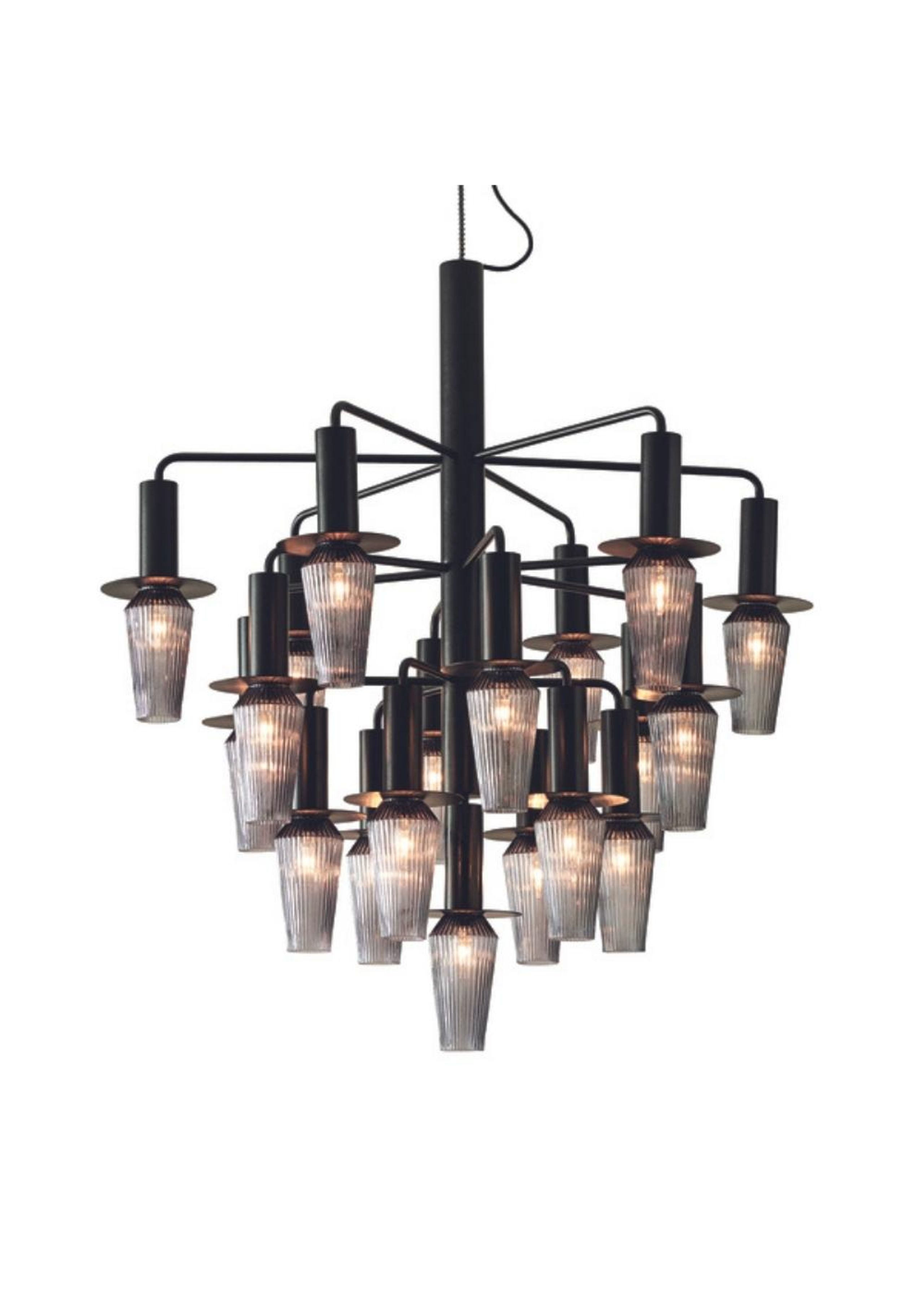 Design By Us - Lampe - Harakiri chandelier Lamp - Black base - smoke