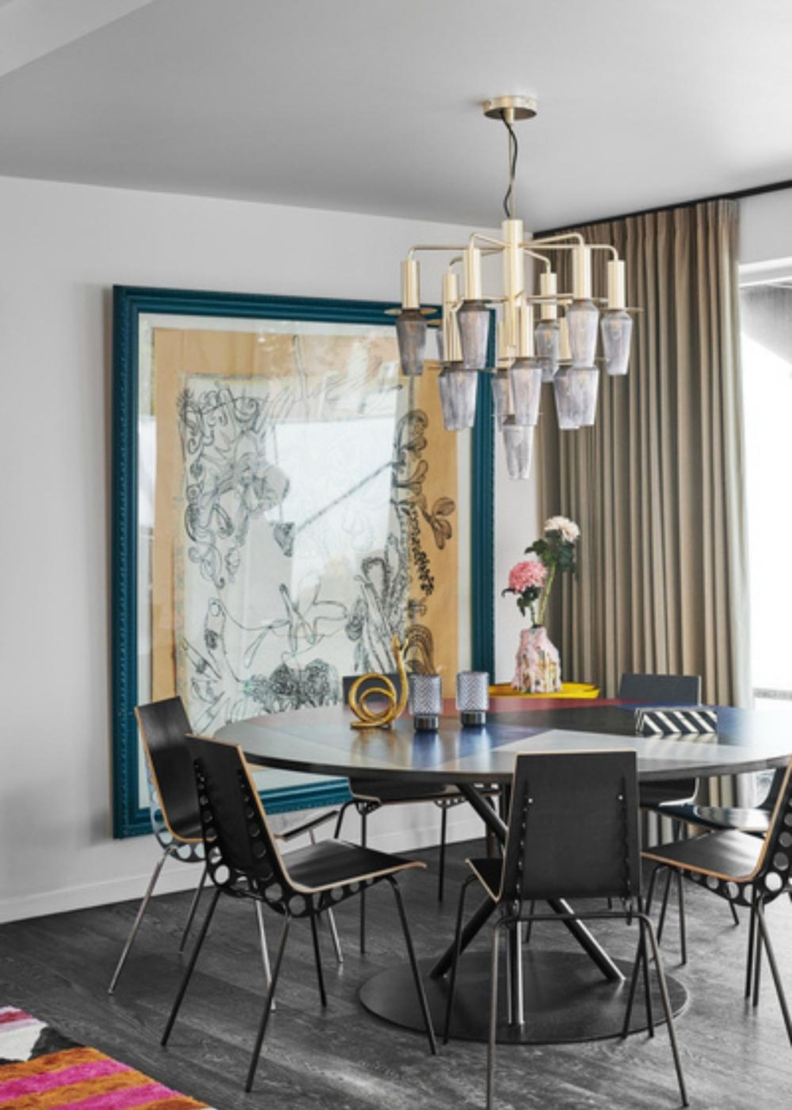 Design By Us - Závěsné svítidlo - Harakiri Mini Chandelier - Gold base - opal