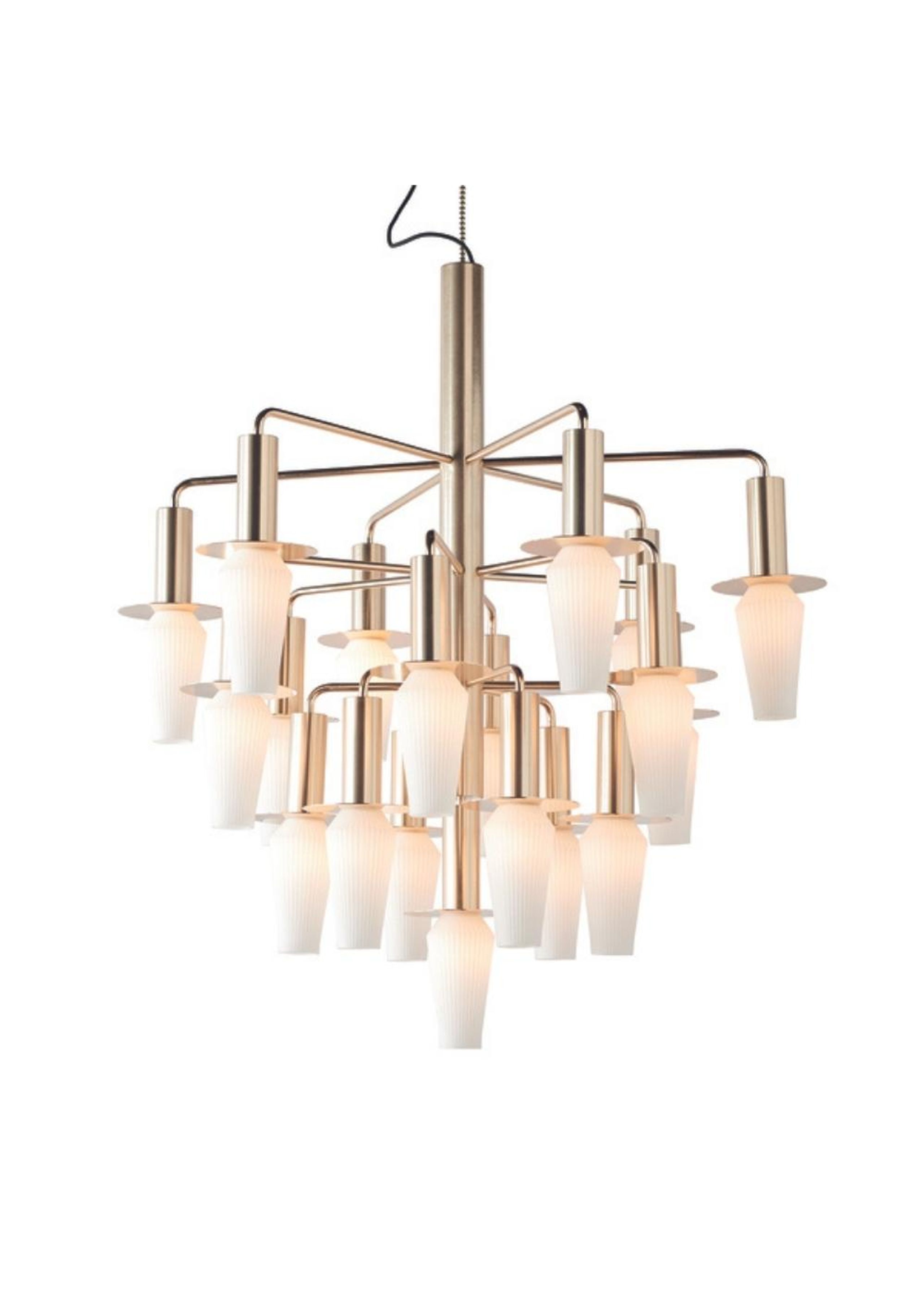 Design By Us - Závěsné svítidlo - Harakiri Mini Chandelier - Gold base - opal