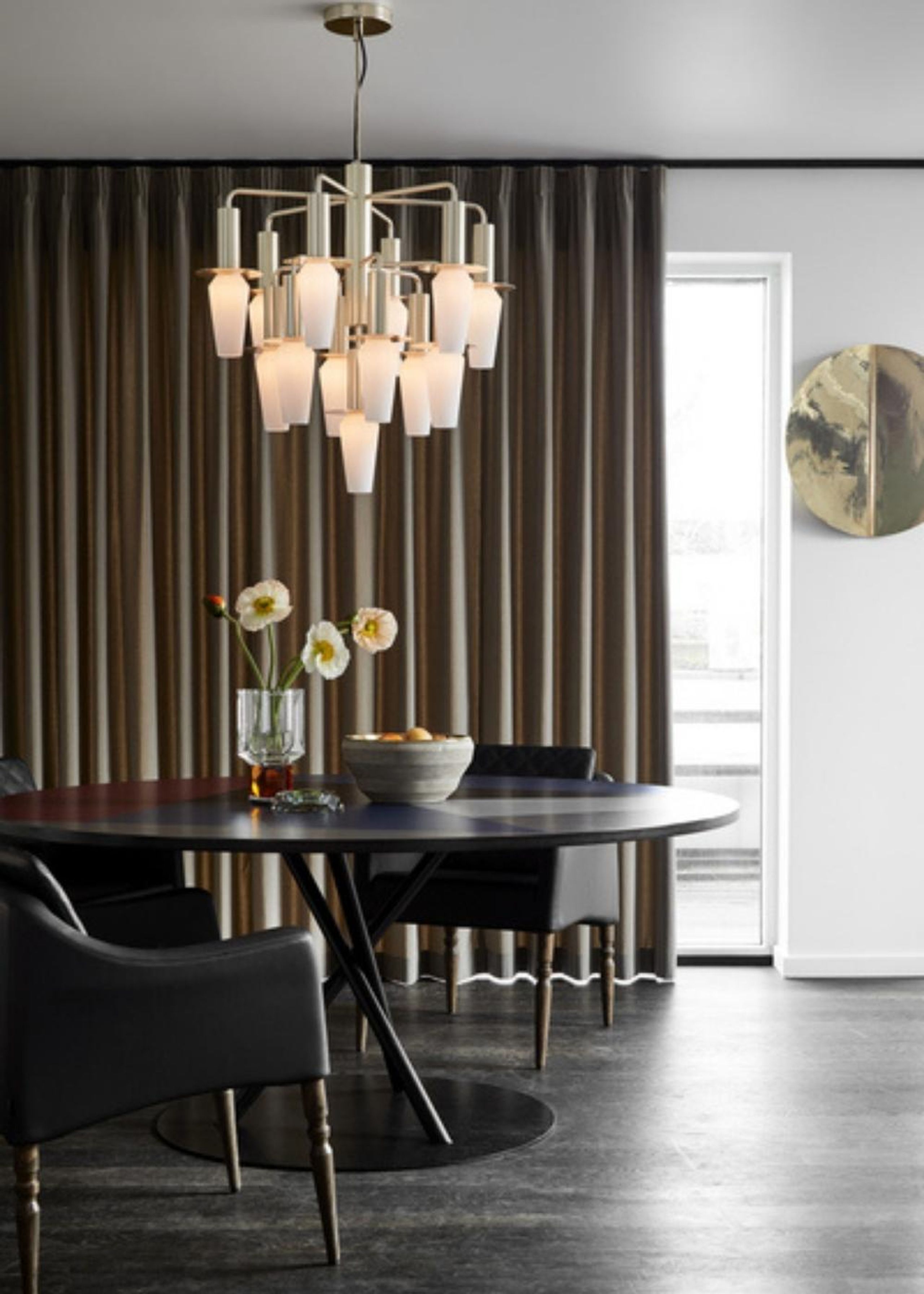 Design By Us - Lampe - Harakiri chandelier Lamp - Gold base - smoke