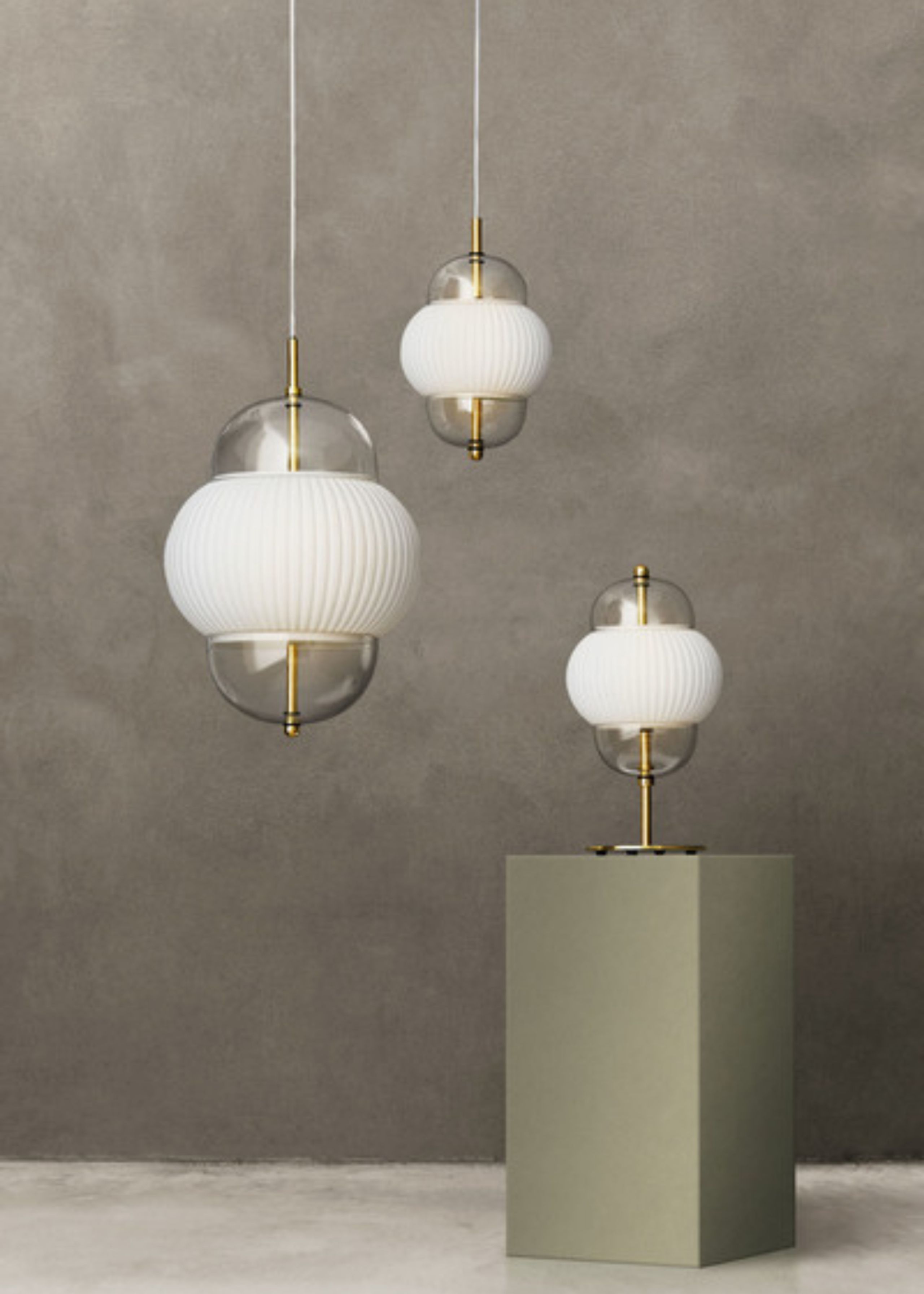 Design By Us - Lamp - Shahin Pendant Lamp - Brass/Opal - Small