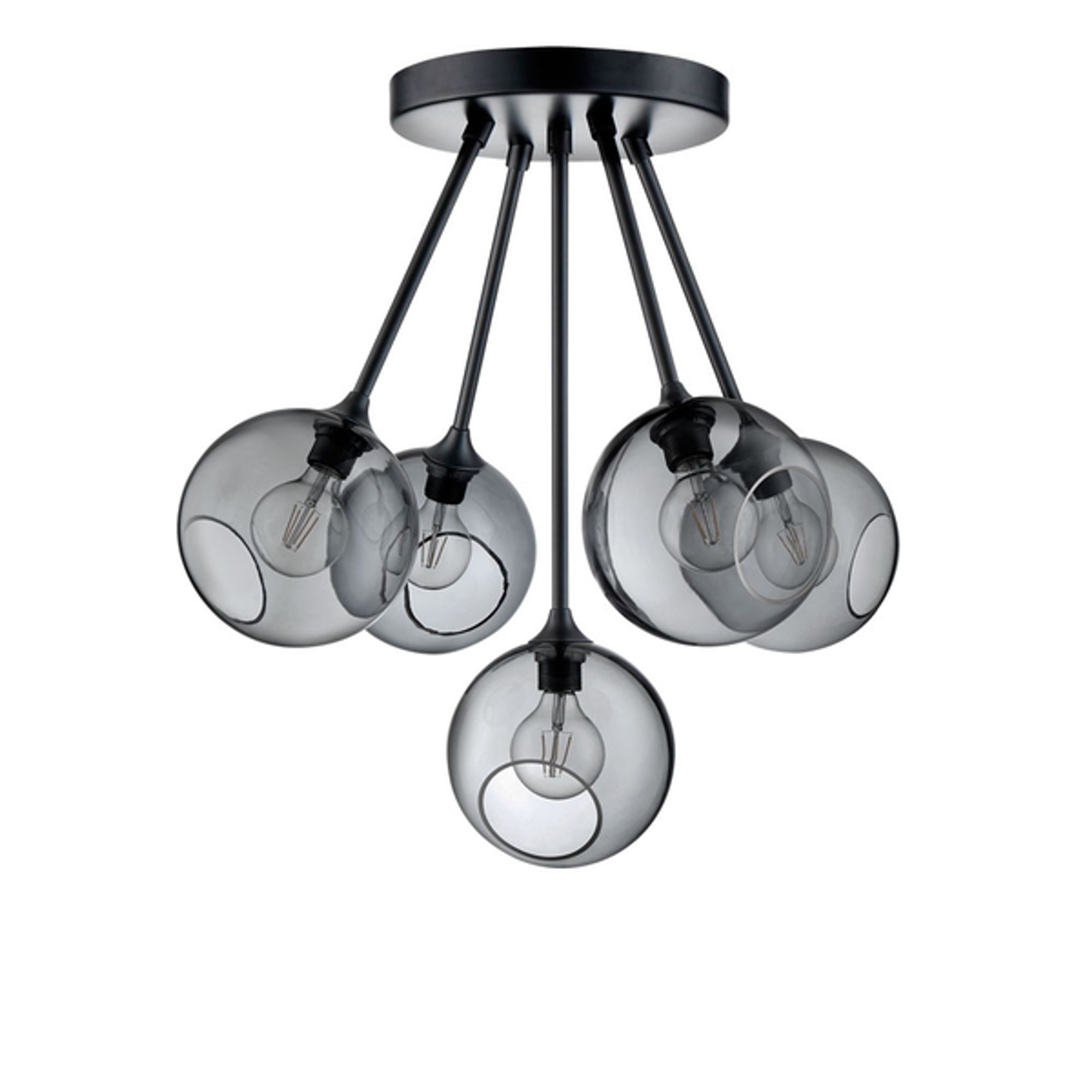 Design By Us - Pendant Lamp - Ballroom Molecule Lamp - Smoke/Silver