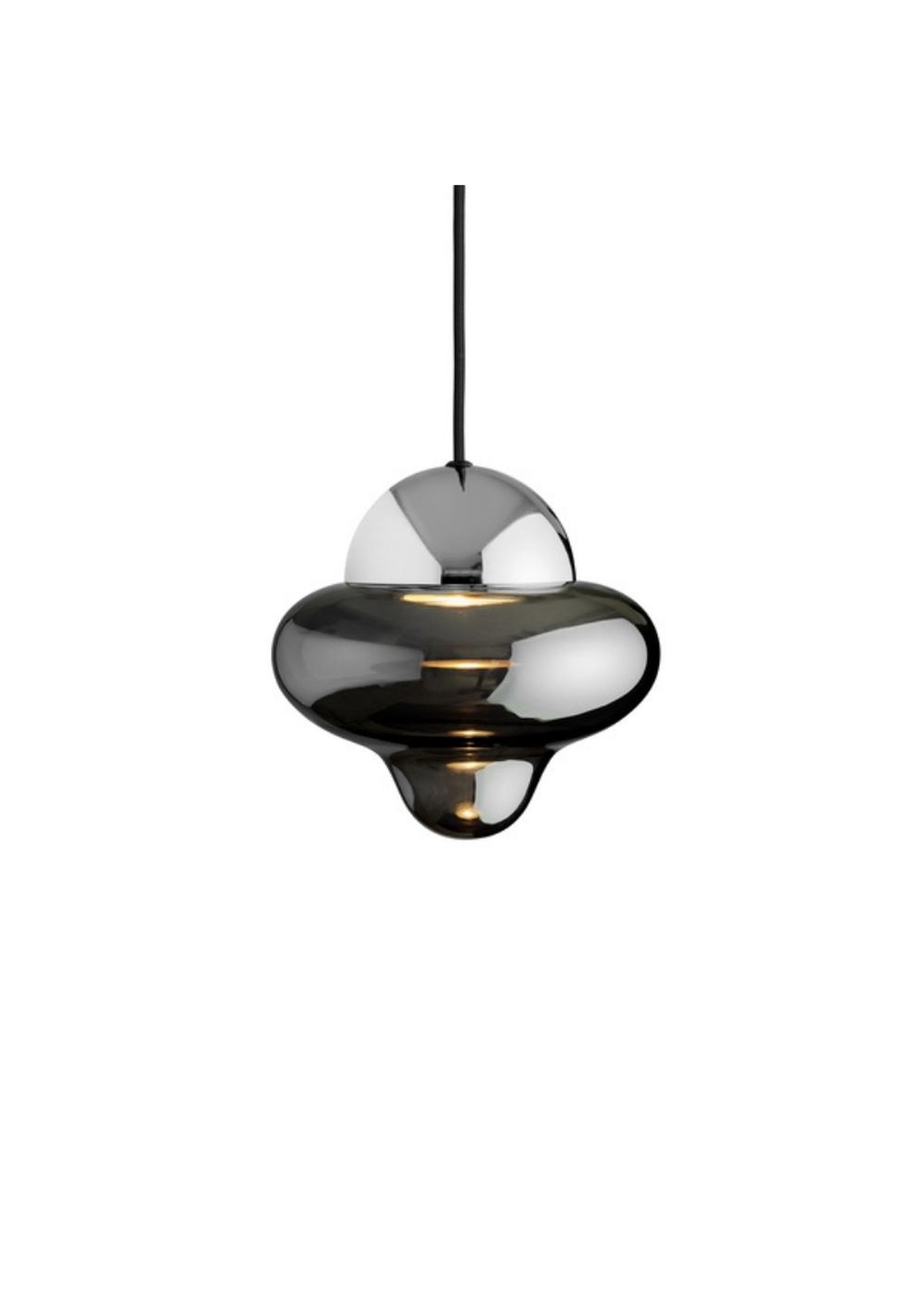 Design By Us - Lampa wisząca - Nutty Pendant Lamp - Small - Chrome Dome - Smoke