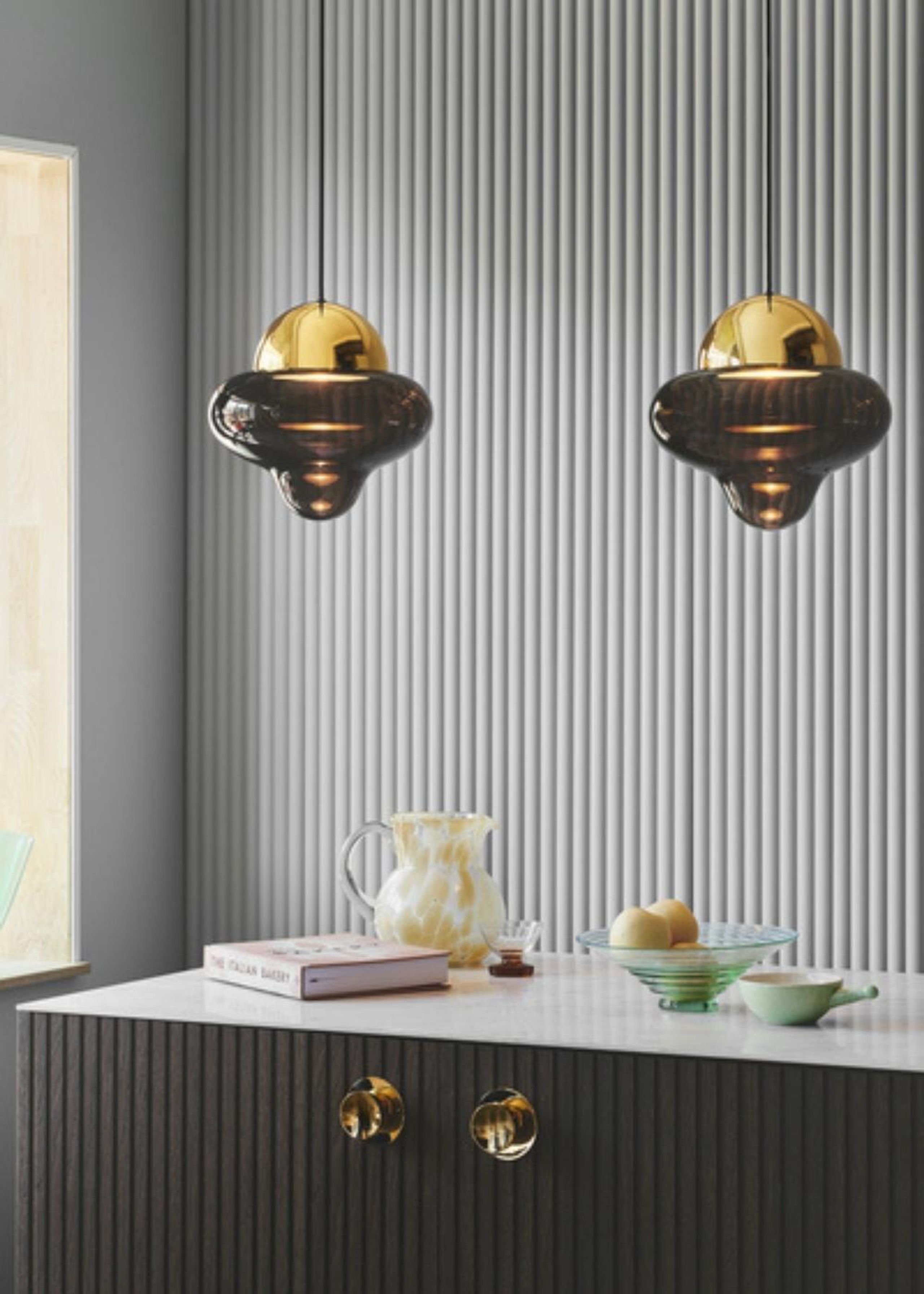 Design By Us - Pendant lamp - Nutty Pendant Lamp - Large - Black Dome - Clear