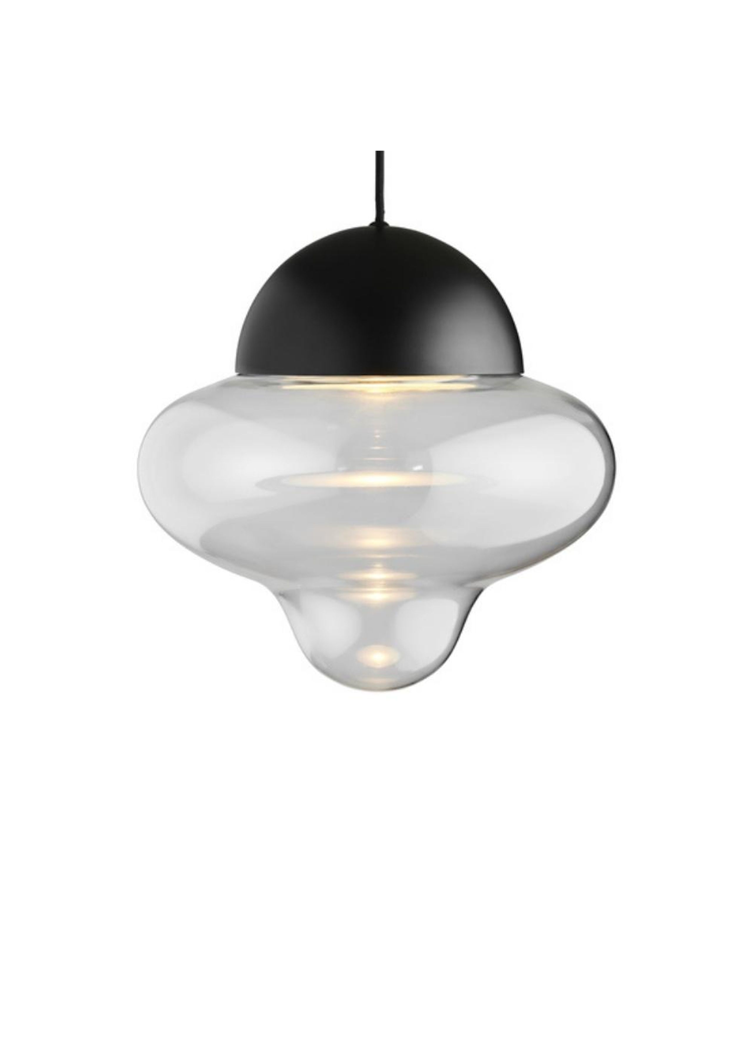 Design By Us - Pendant lamp - Nutty Pendant Lamp - Large - Black Dome - Clear