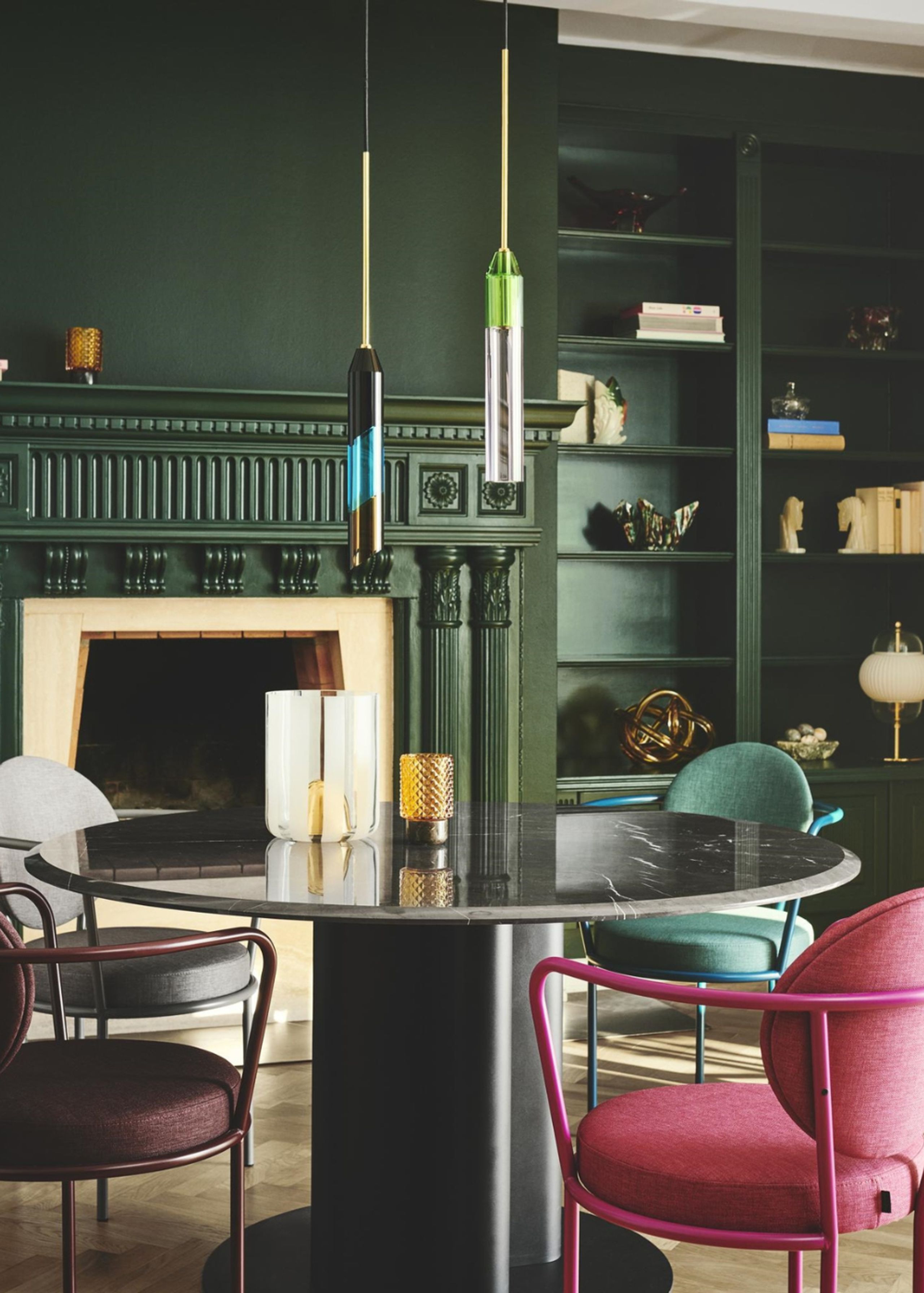 Design By Us - Pendler - Carnival Pendant Lamp - No. 3 - Black/Azure/Brown