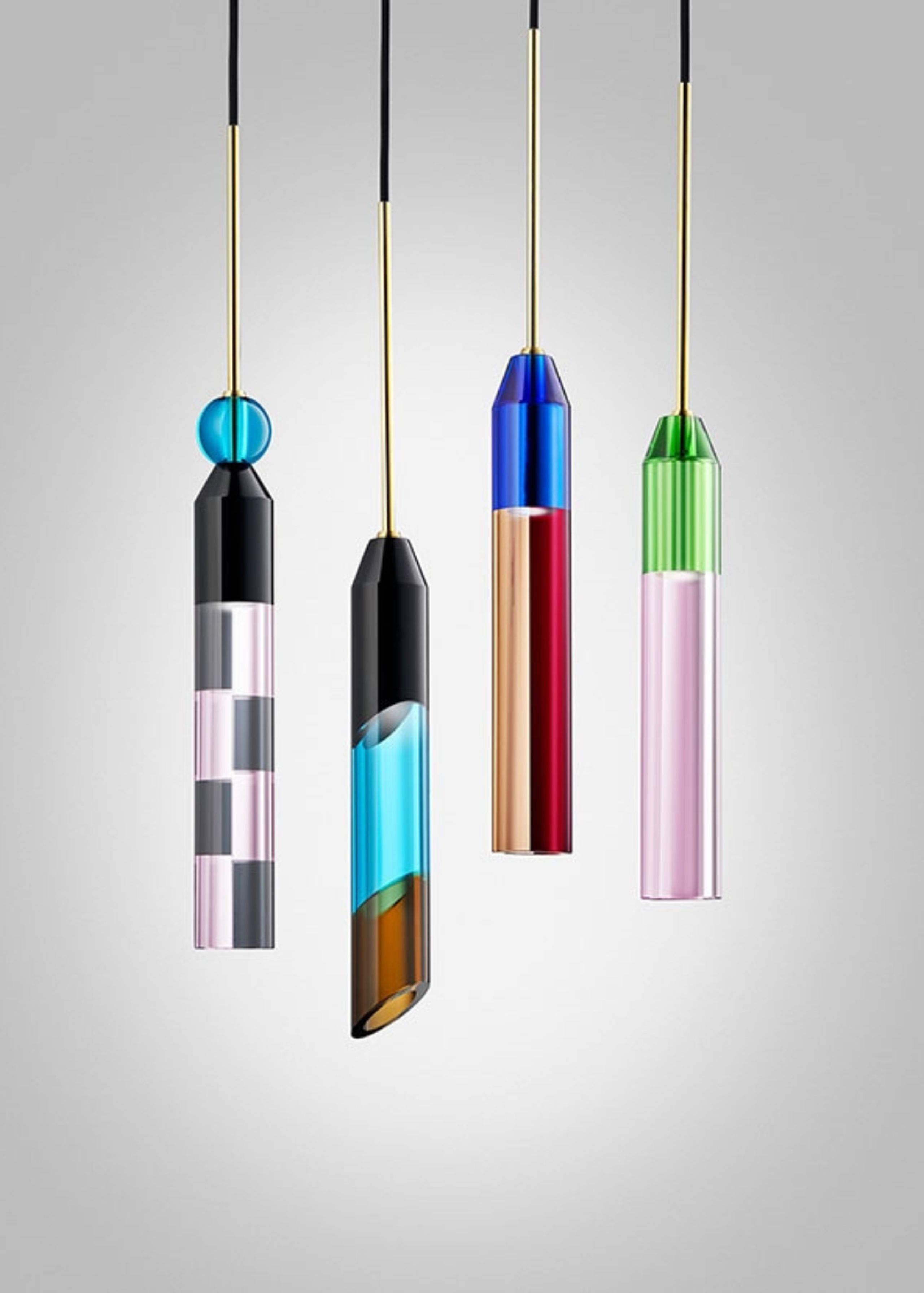 Design By Us - Pendler - Carnival Pendant Lamp - No. 3 - Black/Azure/Brown