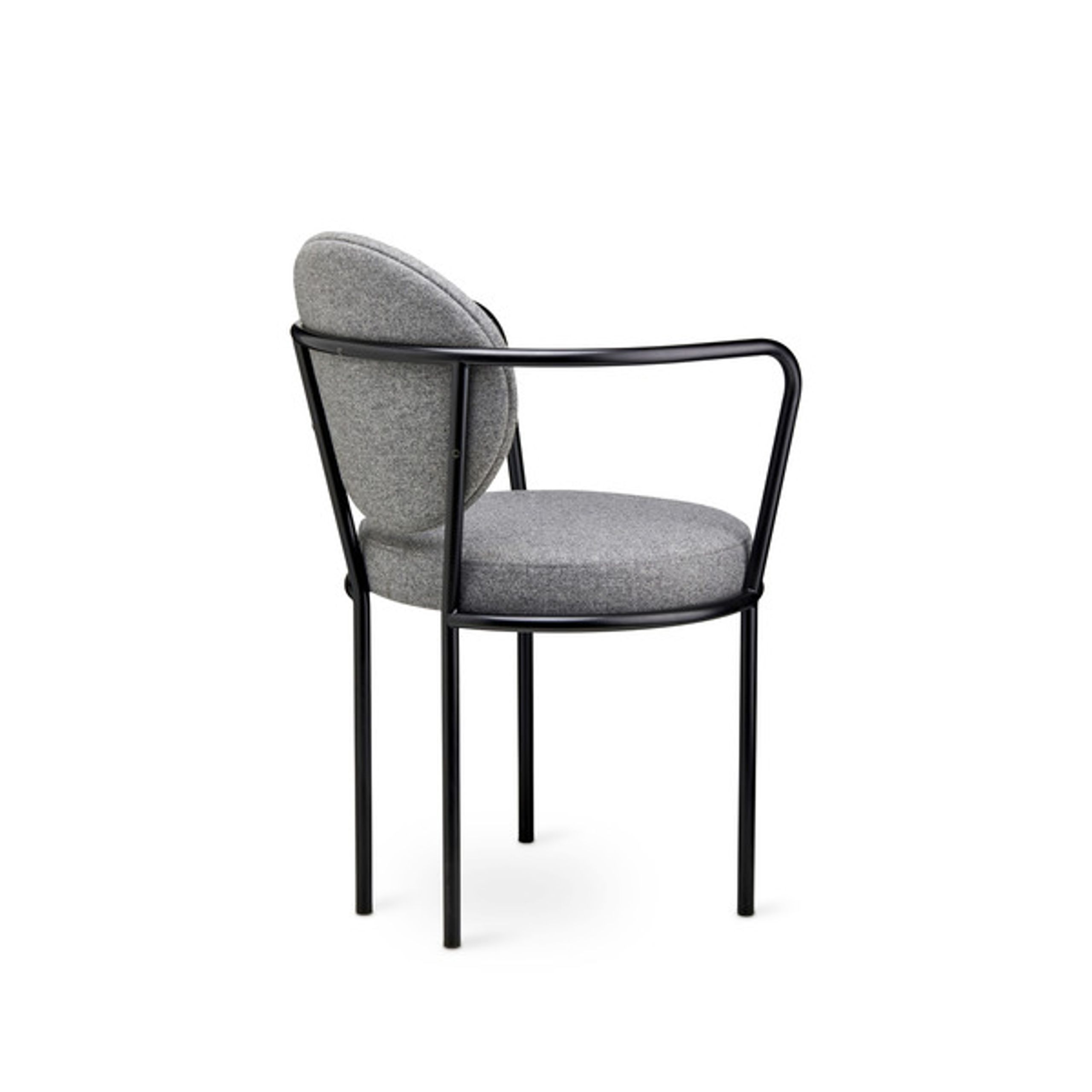 Design By Us - Esstischstuhl - Casablanca chair - Black Frame - Wool Nevotex Trio - Stone