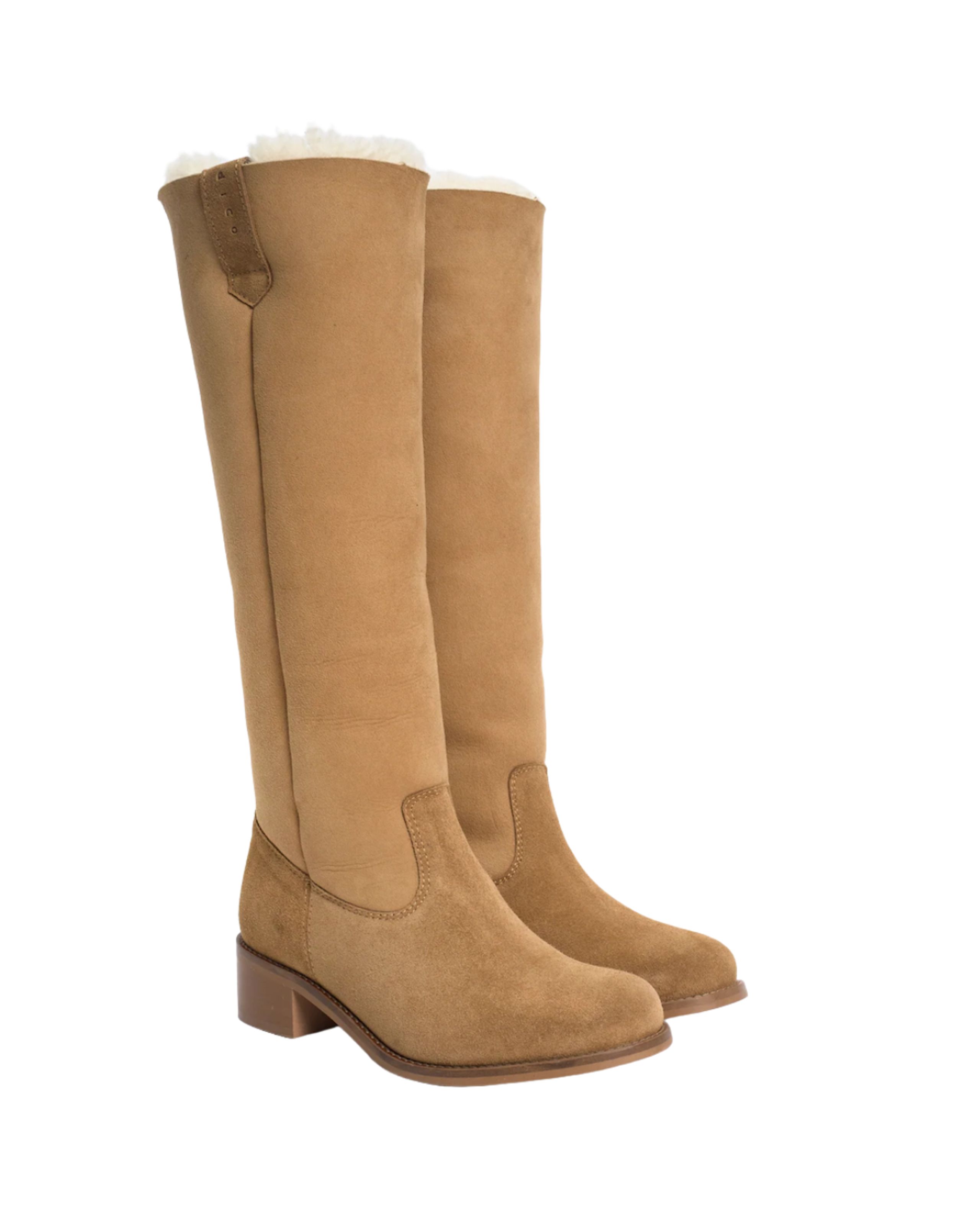 DICO - Bottes - Ann Calf Suede and Shearling - Light Tan