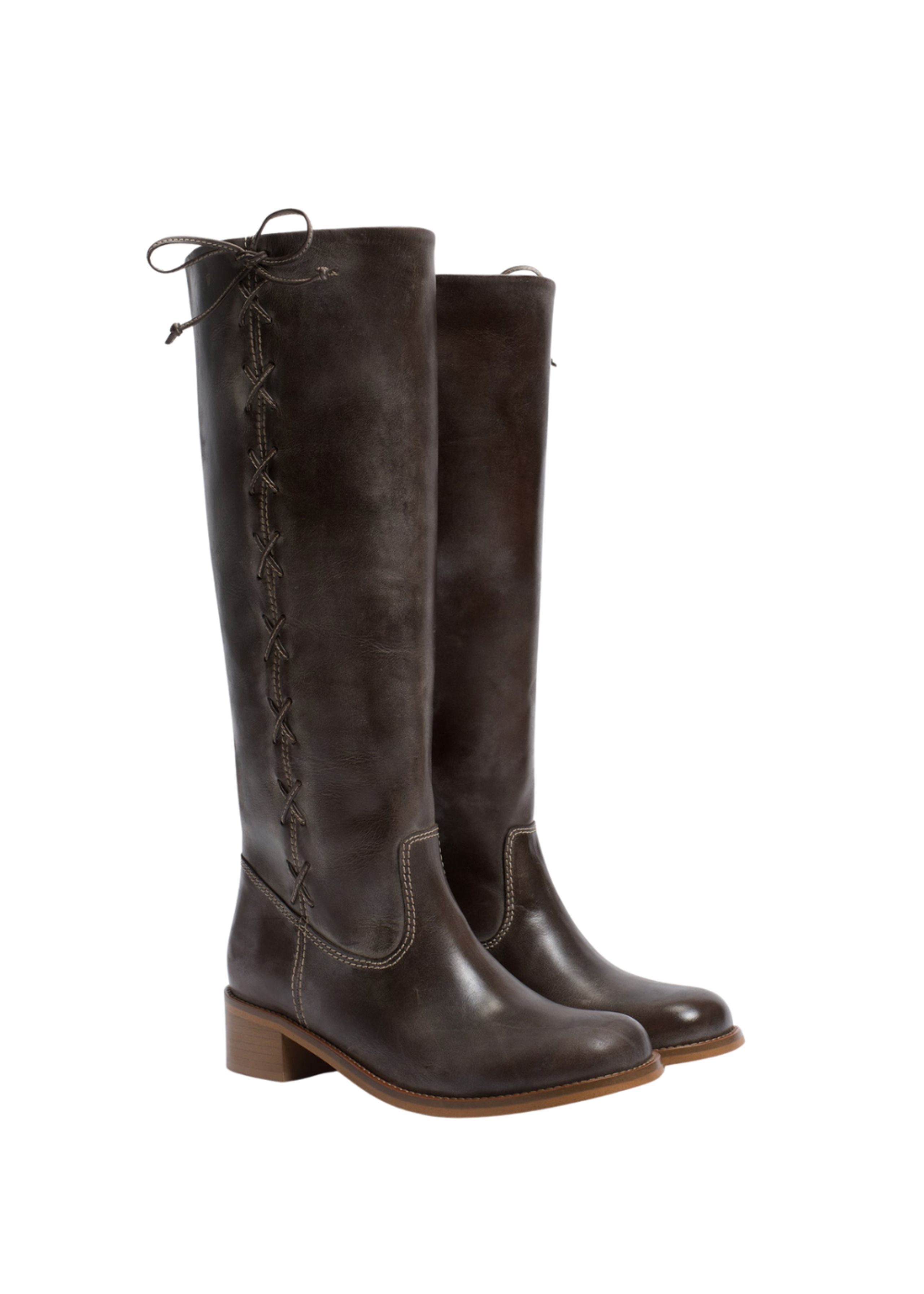 DICO - Boots - Ann Laces - Dark Brown (Escovado Leather)