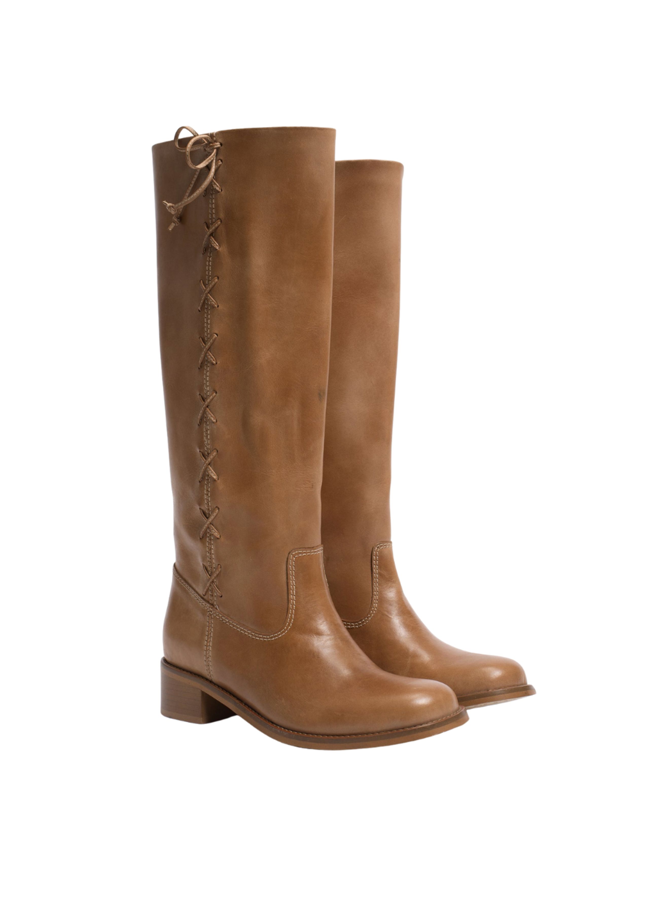 DICO - Boots - Ann Laces - Dark Tan (Escovado Leather)