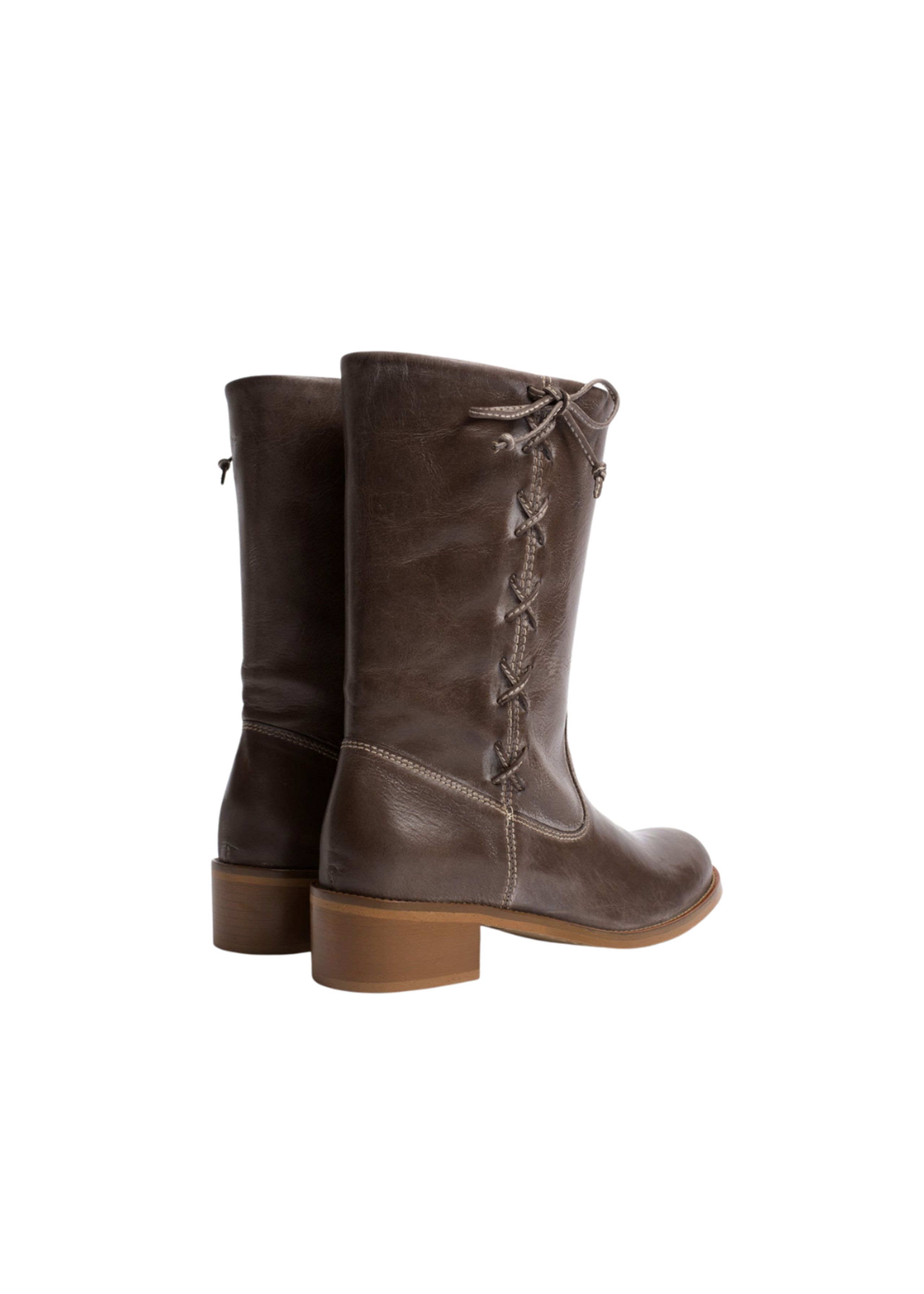 DICO - Buty - Julia Laces Boots - Dark Brown (Escovado Leather)