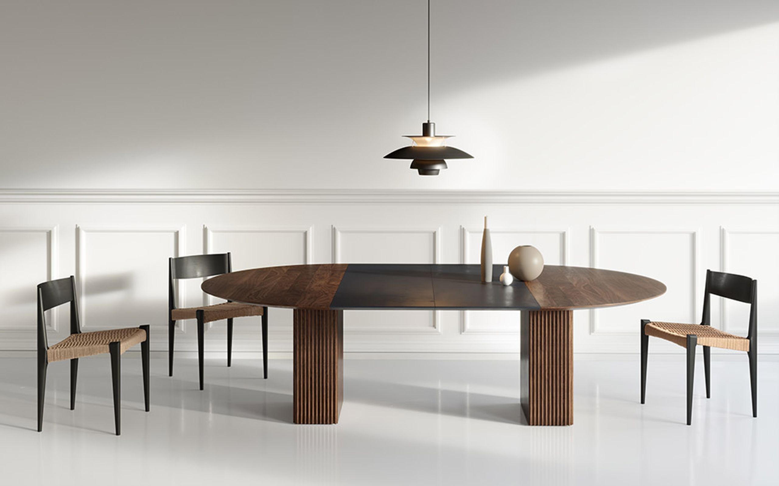 dk3 - Spisebord - Ten Table Round - Udtræksbord - Smoked Oak