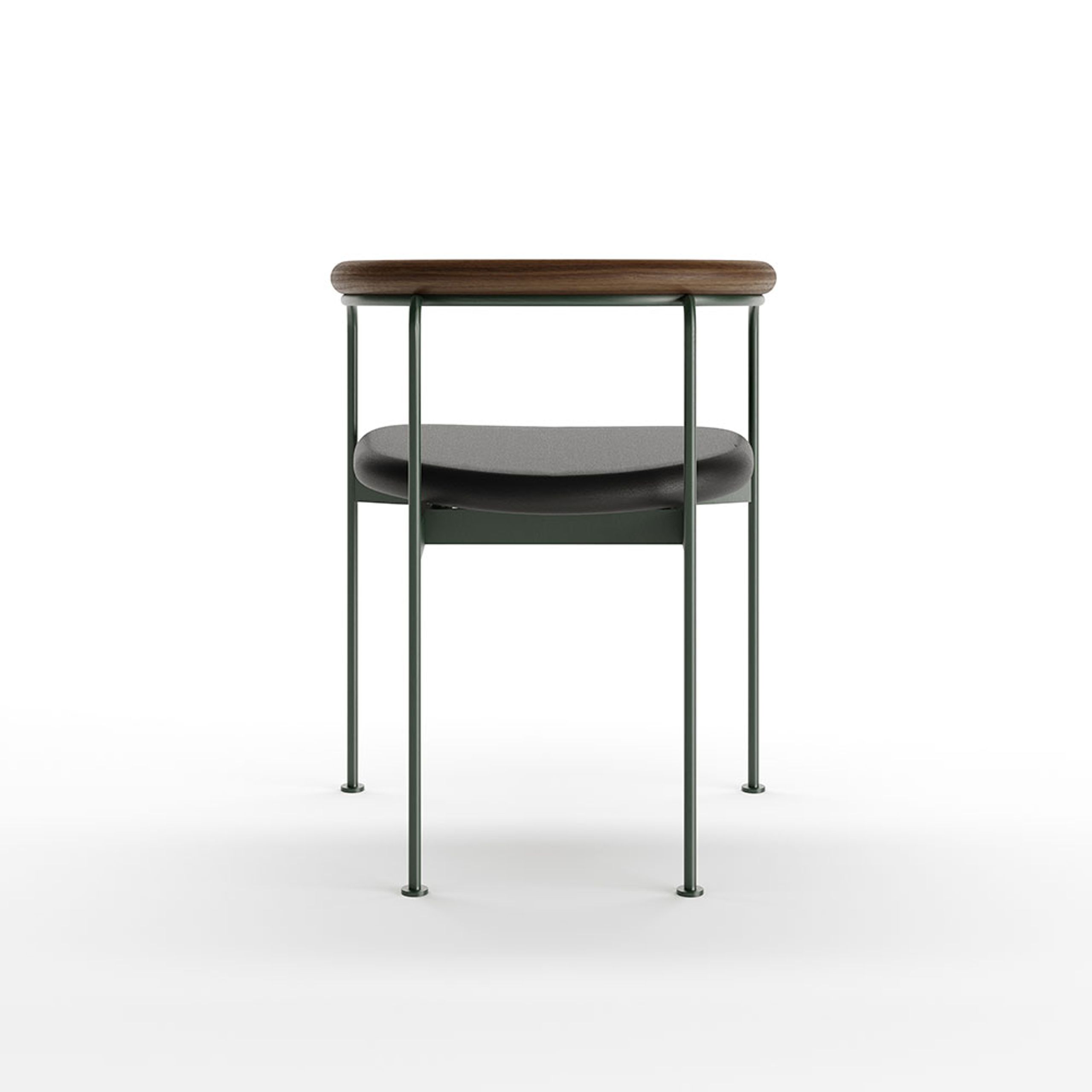 dk3 - Stol - BAIA CHAIR - Valnød / Sort Læder / Grøn