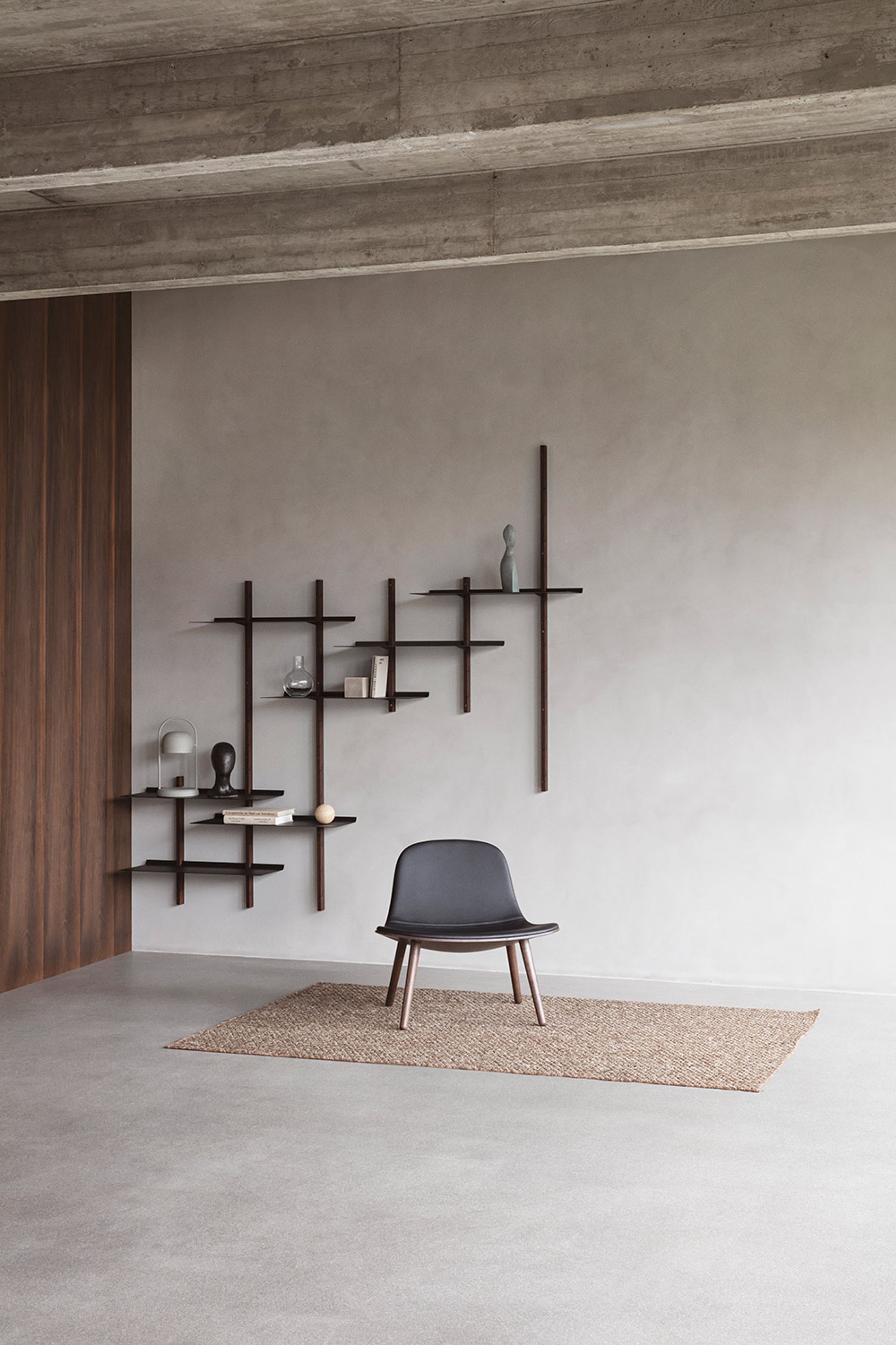 Eva Solo - Librería - Smile shelving system - 2 Stringers / 2 Shelves - Smoked Oak / Black