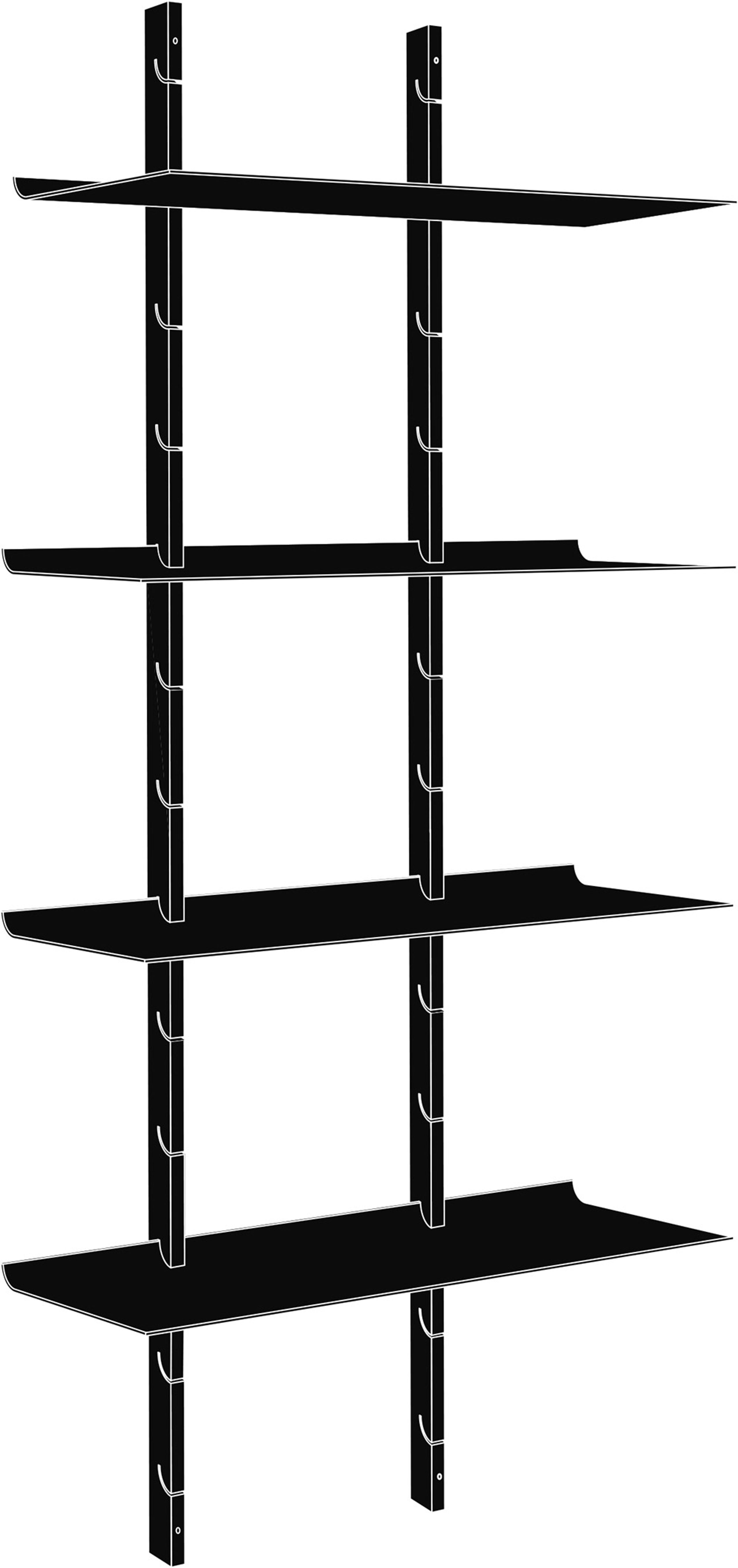 Eva Solo - Libreria - Smile shelving system - 2 Stringers / 4 Shelves - Nature Oak / Grey