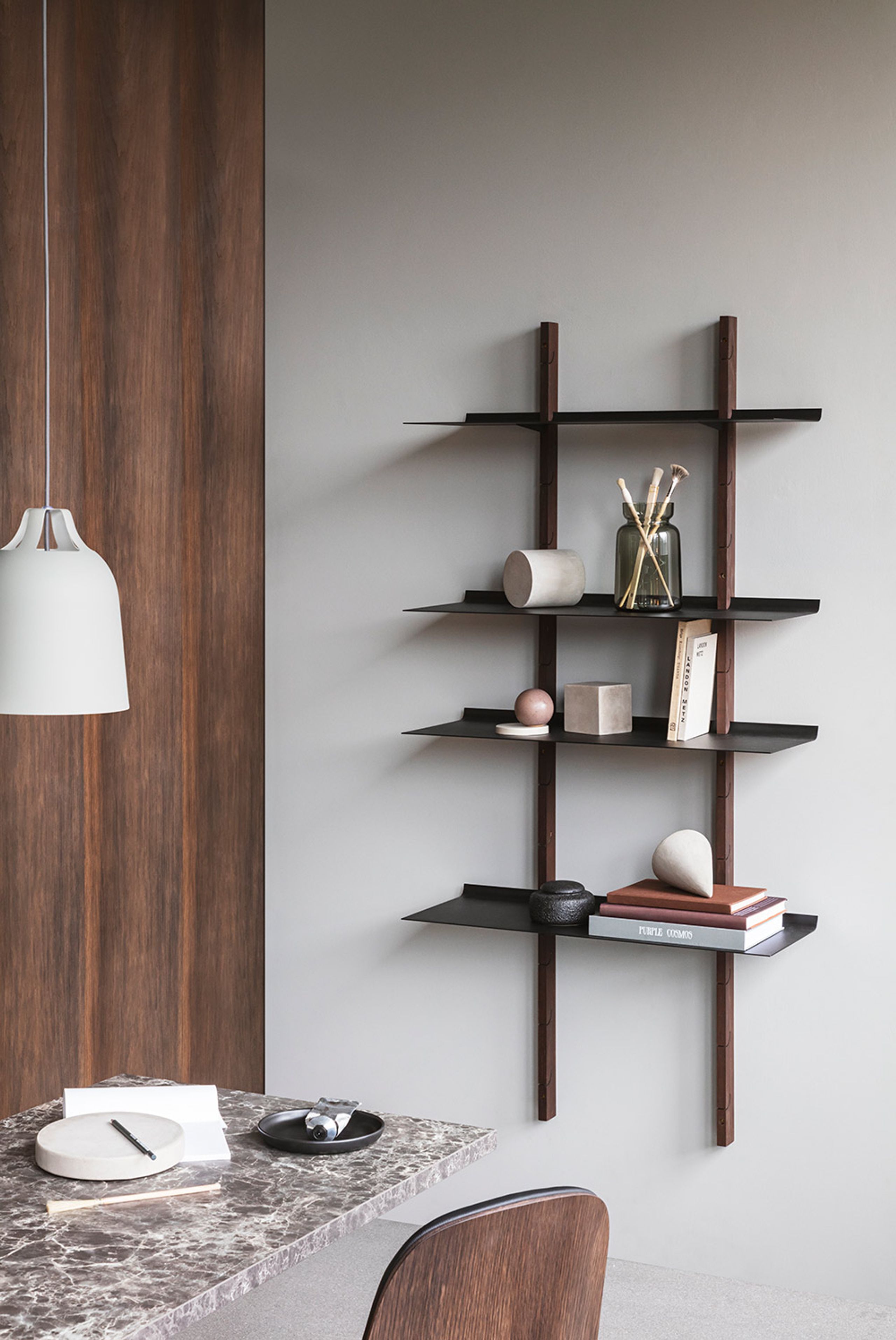 Eva Solo - Libreria - Smile shelving system - 2 Stringers / 4 Shelves - Nature Oak / Grey
