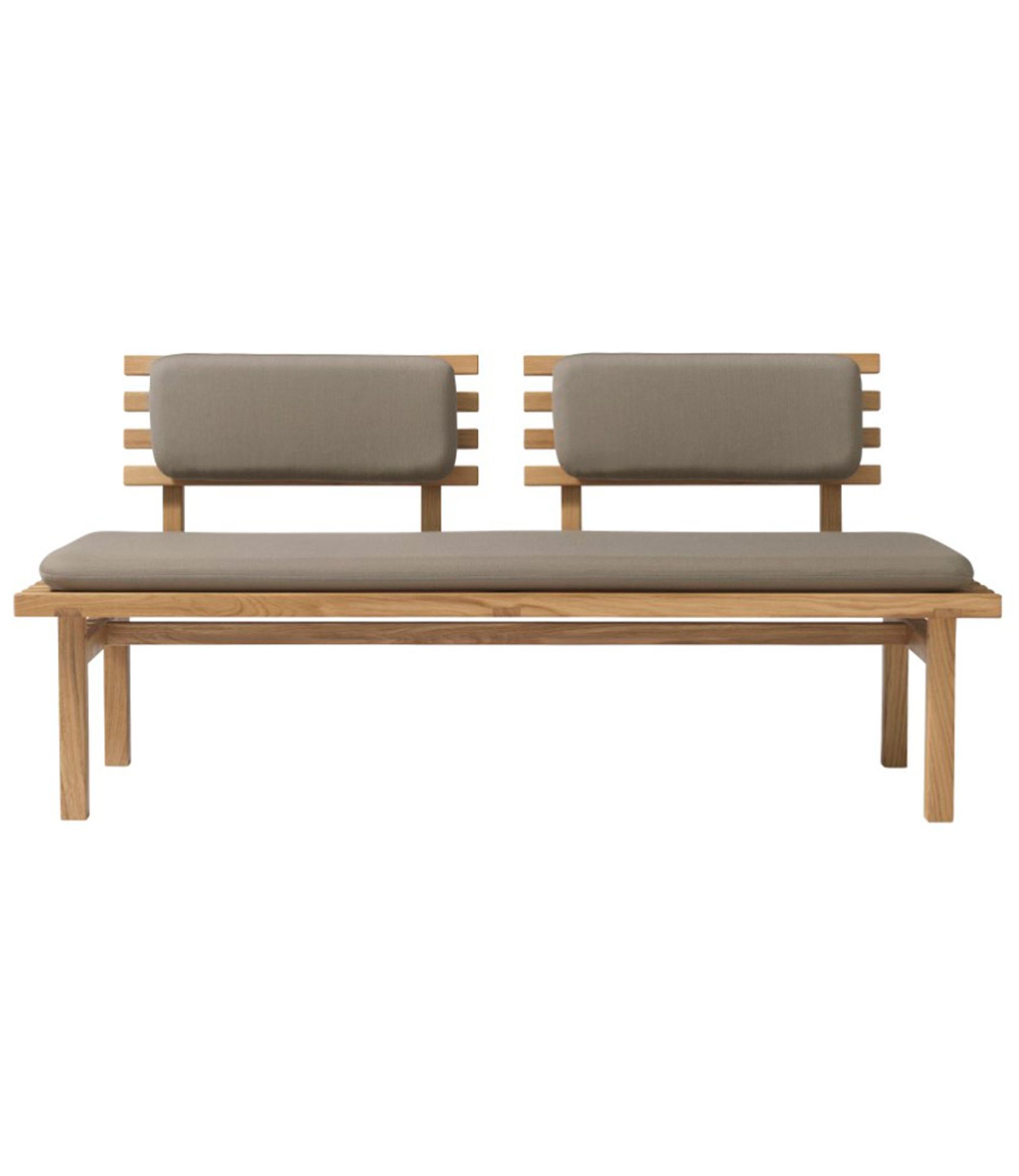 FDB Møbler / Furniture - Bænk - H102 - Vindeby Sofa Bænk - Eg / Grå Tekstil
