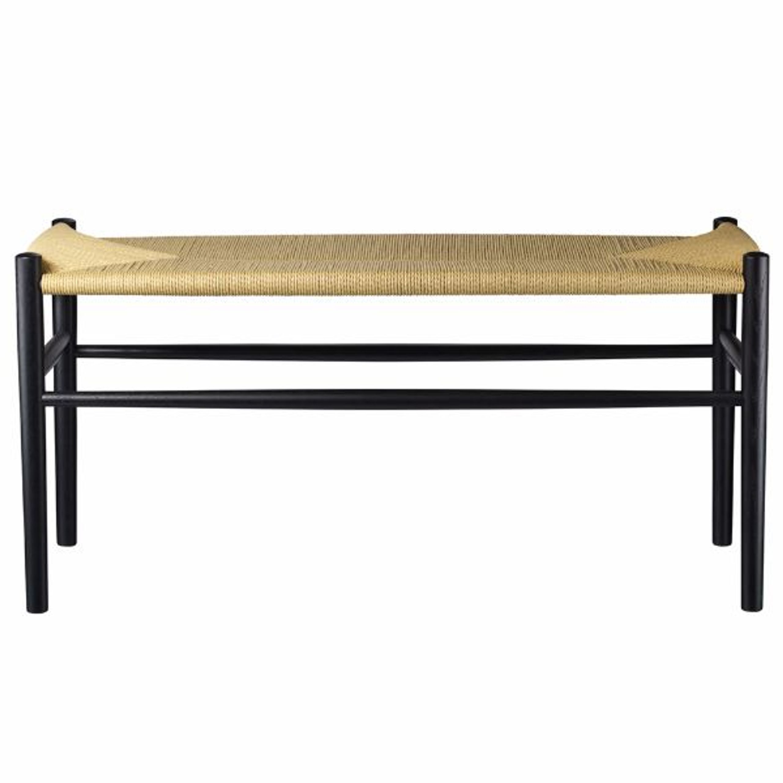 FDB Møbler / Furniture - Bænk - J163 af Jørgen Bækmark - Sort/Natur flet