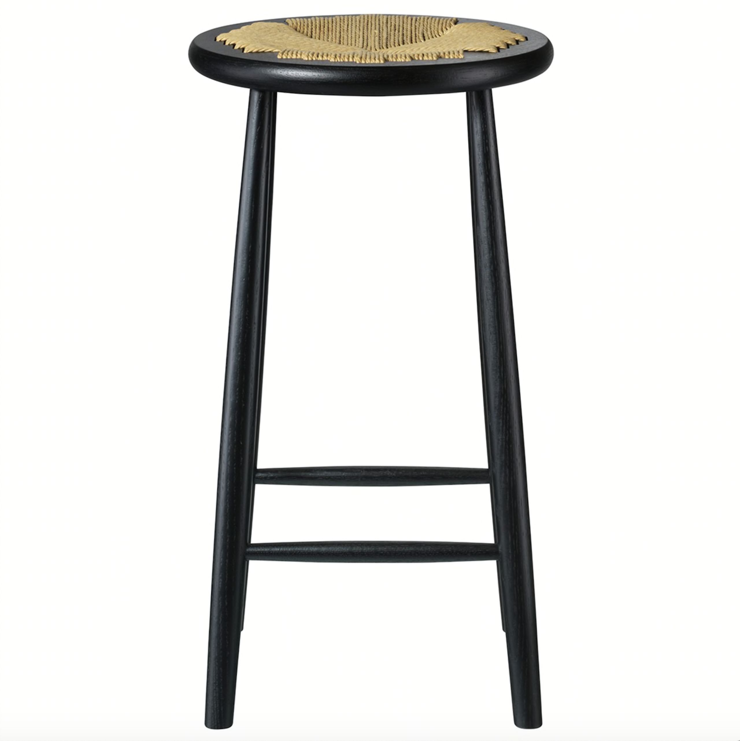 FDB Møbler / Furniture - Tabouret de bar - J165C by Jørgen Bækmark - Black lacquered beech/Nature