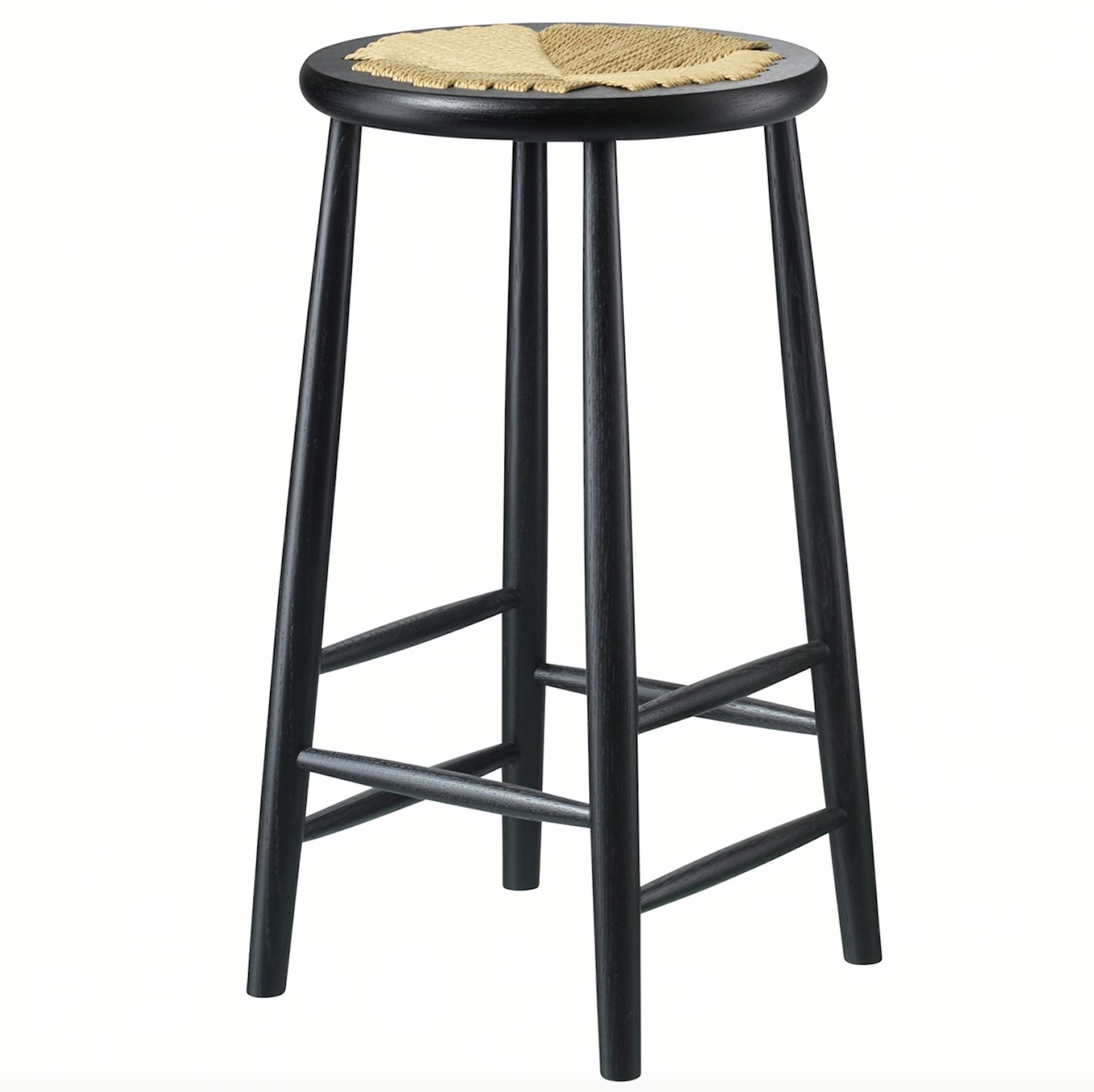 FDB Møbler / Furniture - Tabouret de bar - J165C by Jørgen Bækmark - Black lacquered beech/Nature